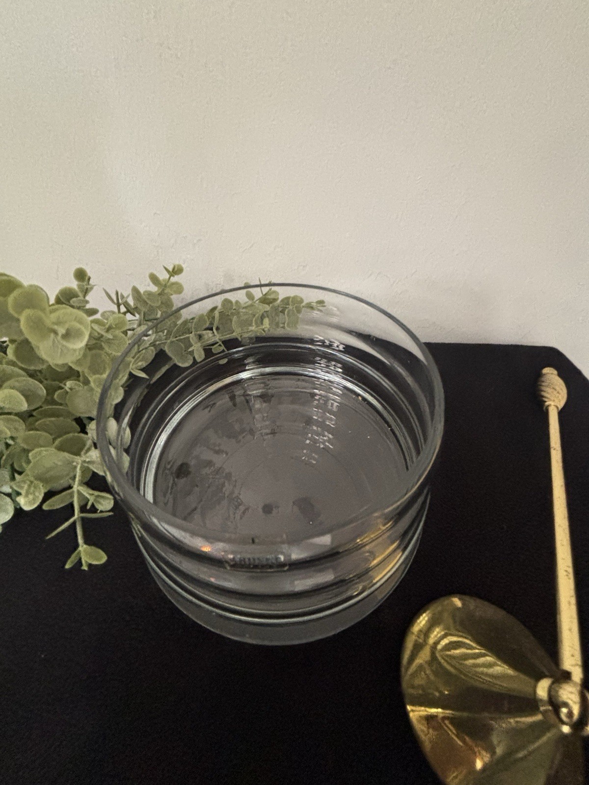 Krosno Poland Round Glass Candle Holder Beehive Design 4 1/2 Inches Wide