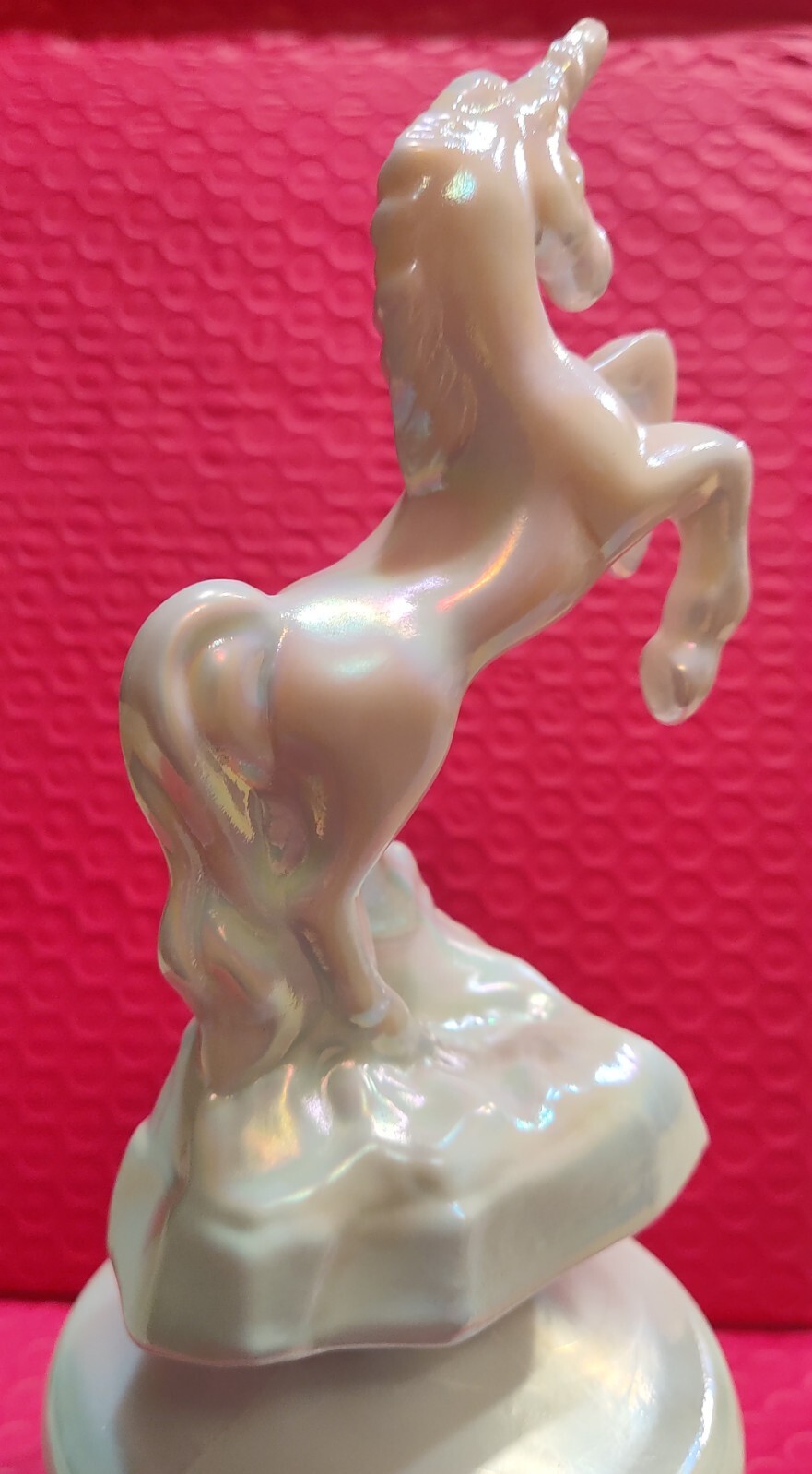 Brand New Mosser Made Milk Glass Carnival Unicorn on the Fount From Fenton Mould