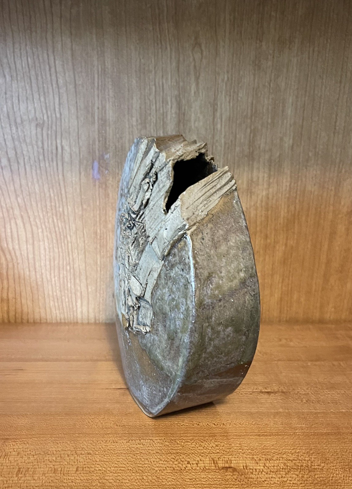 Nelfa Querubin Tompkins Vintage Pottery Vessel Vase Rare Brutalist 1993