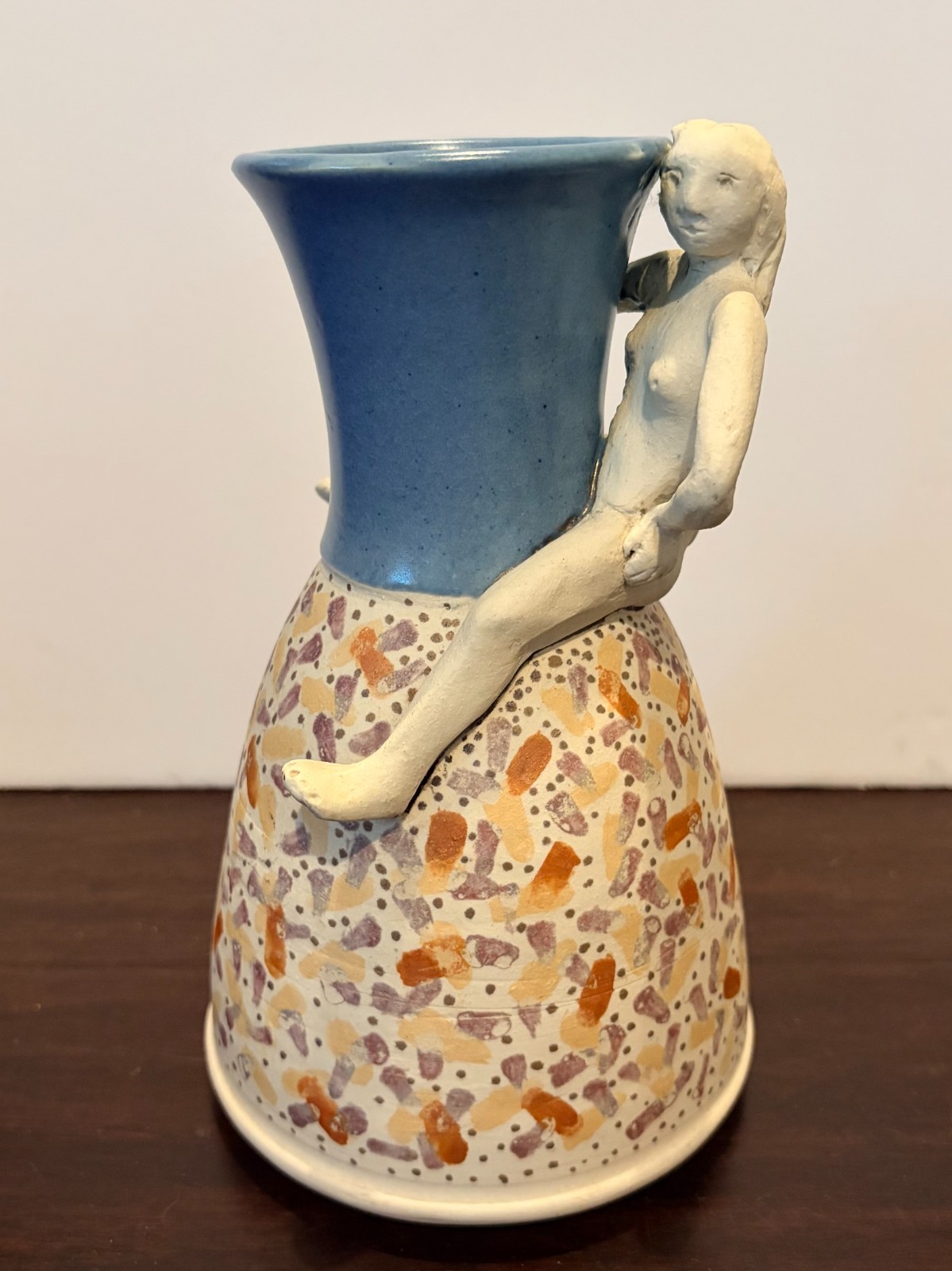 Nude Woman Studio Pottery Vase Signed Ceramic Art Pottery Figurative