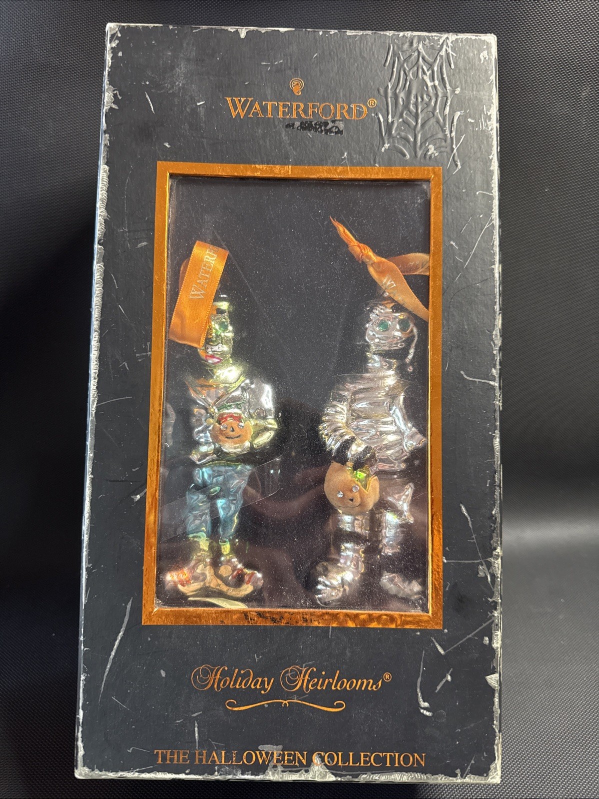 Waterford Holiday Heirlooms Halloween Collection Frankenstein and Mummy Ornament