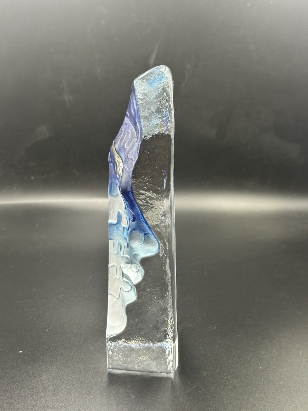 Mats Jonasson Målerås Sweden “Puzzle” Masq Crystal Face Glass Sculpture Signed