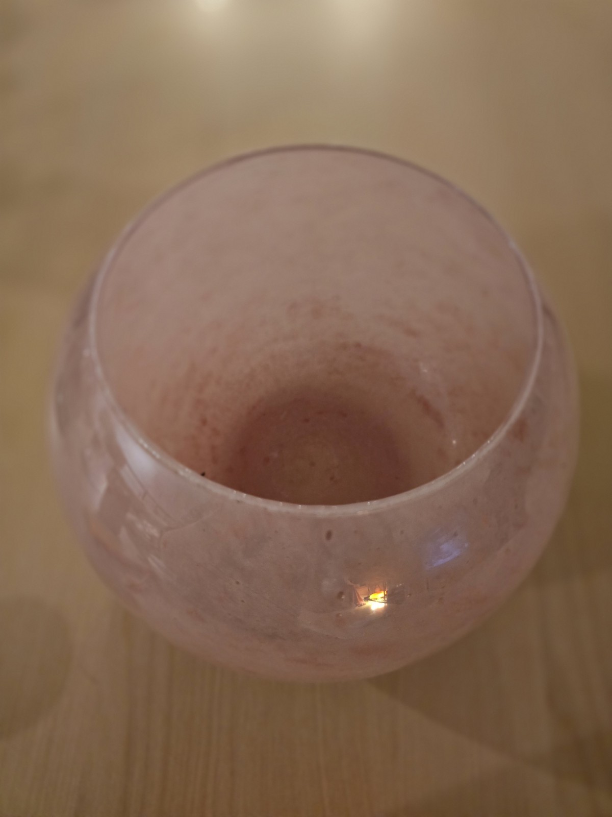 Iridescent Pearl Pink Glass Vase