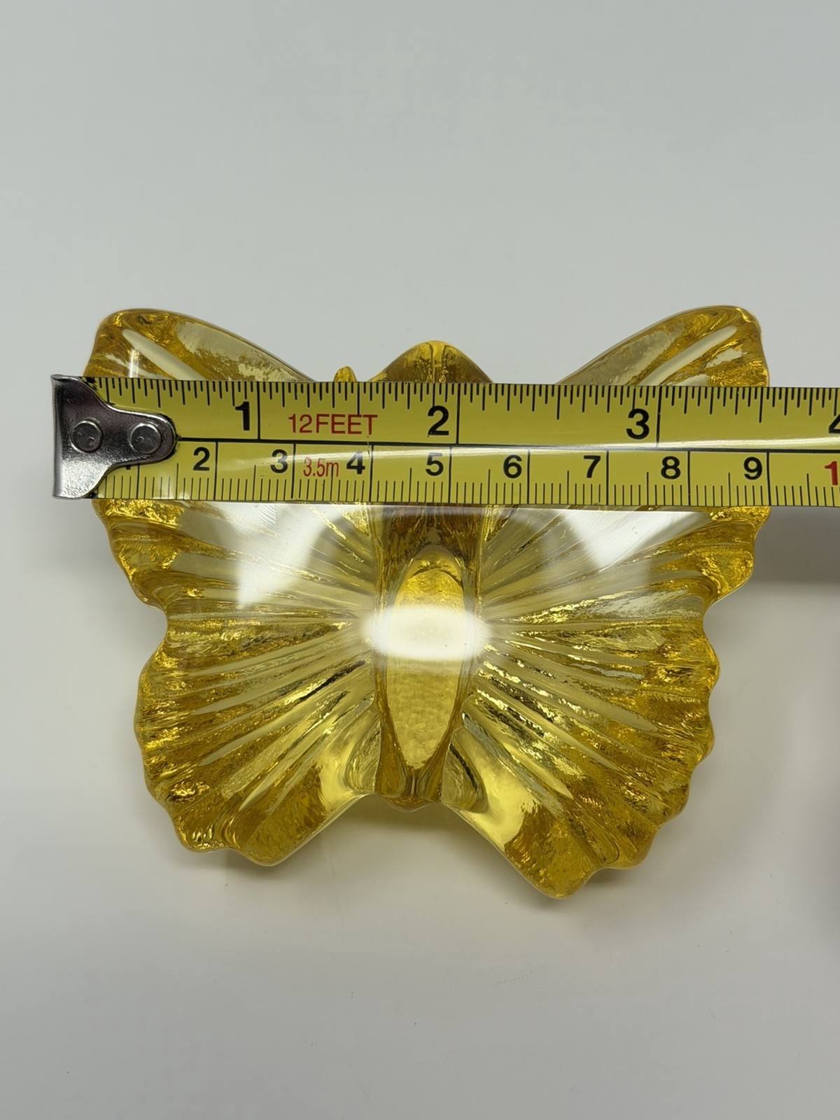 Fire & Light Citrus Yellow Butterfly Recycled Glass Paperweight