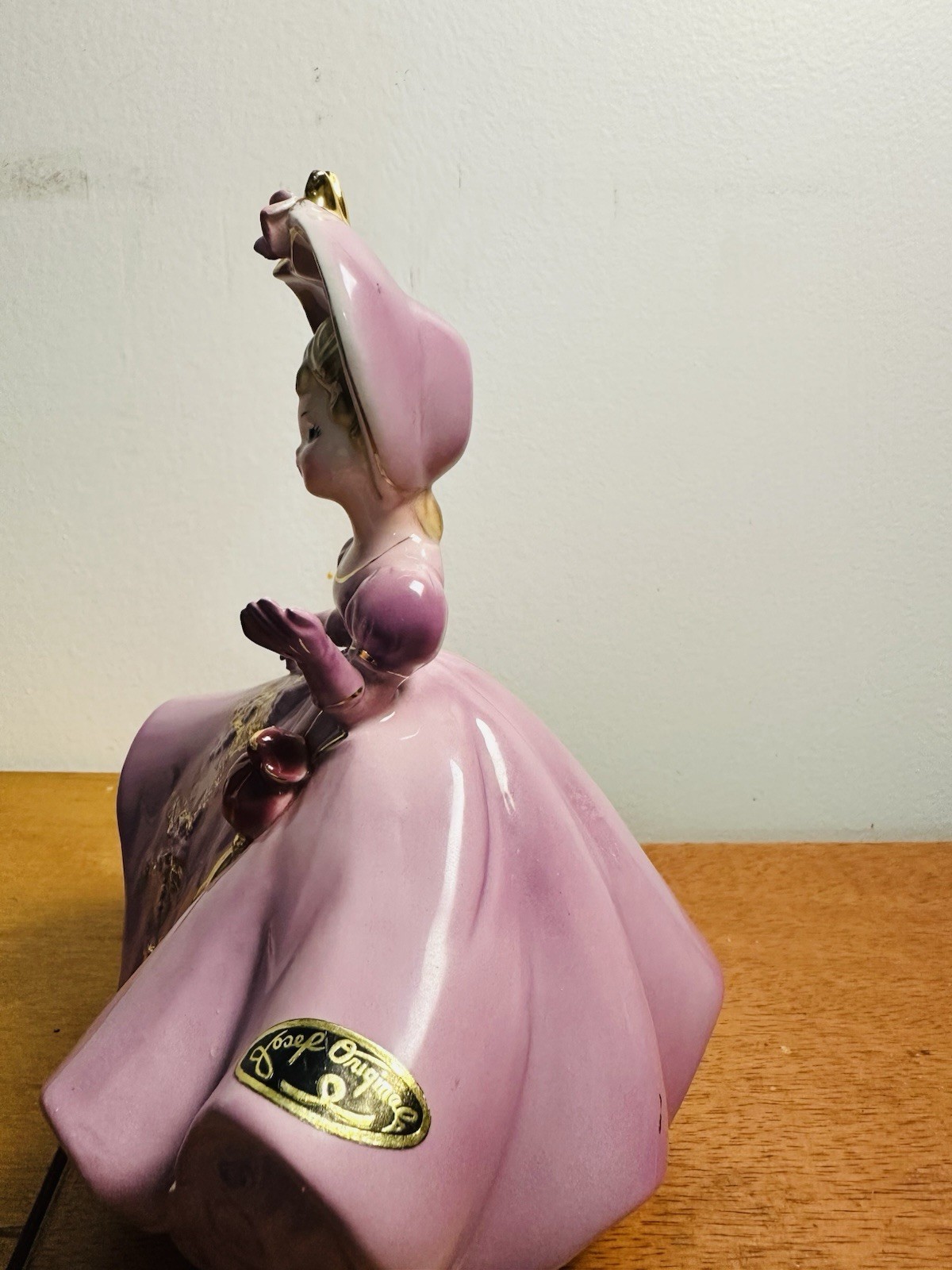 Vintage Josef Originals Lady Figurine Music Box Pink Dress – Not Working