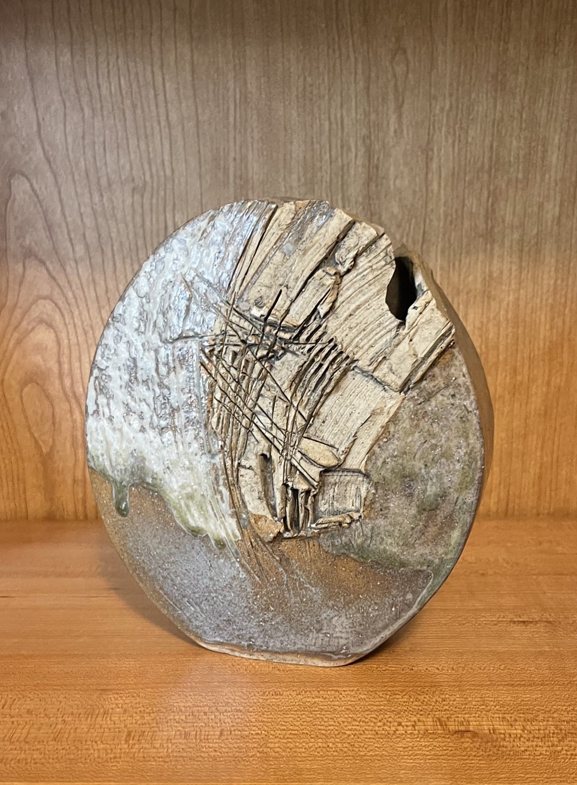 Nelfa Querubin Tompkins Vintage Pottery Vessel Vase Rare Brutalist 1993