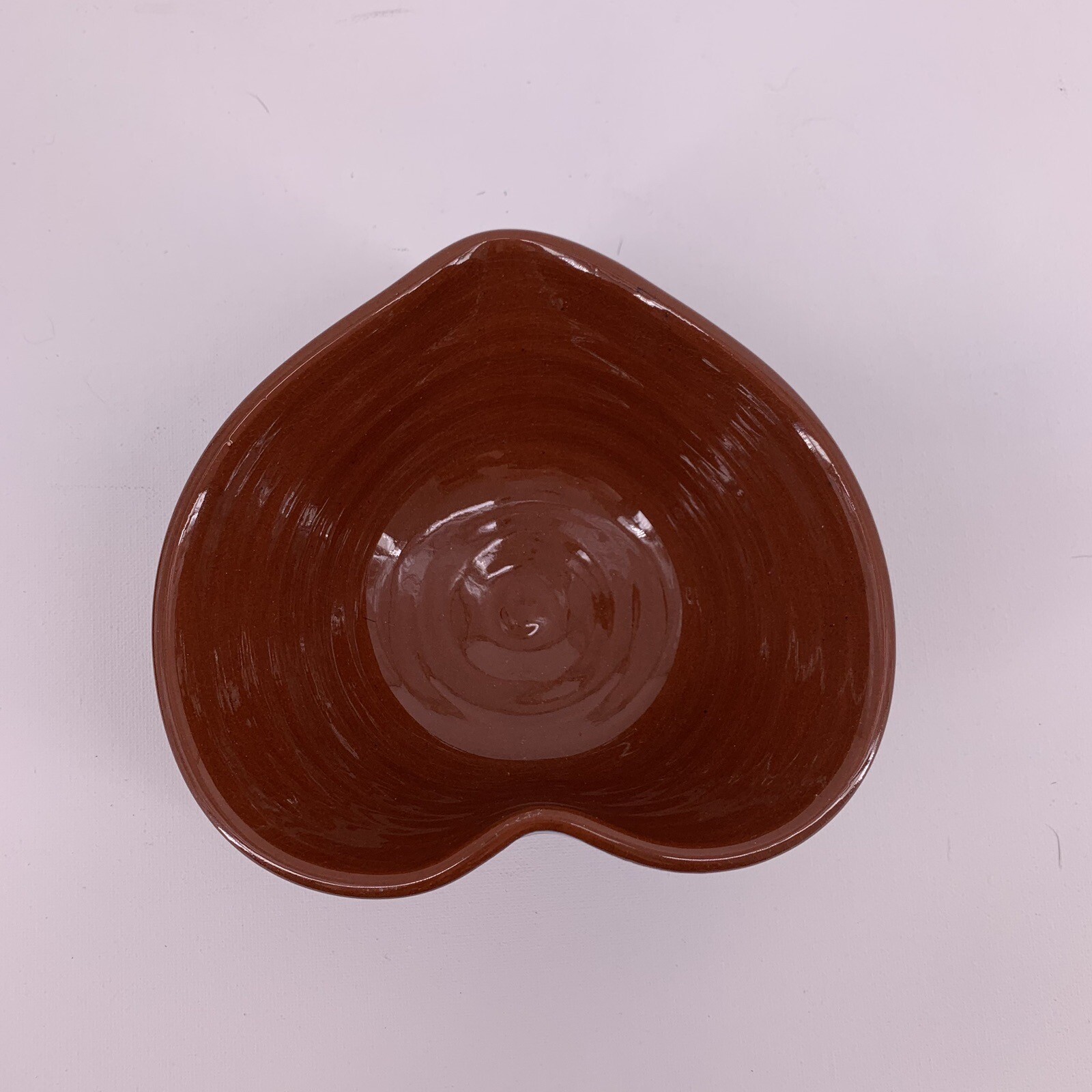 VTG 1986 Turtle Creek Pottery Redware Blue & Red Hearts Bowl and Dish Greg Neal