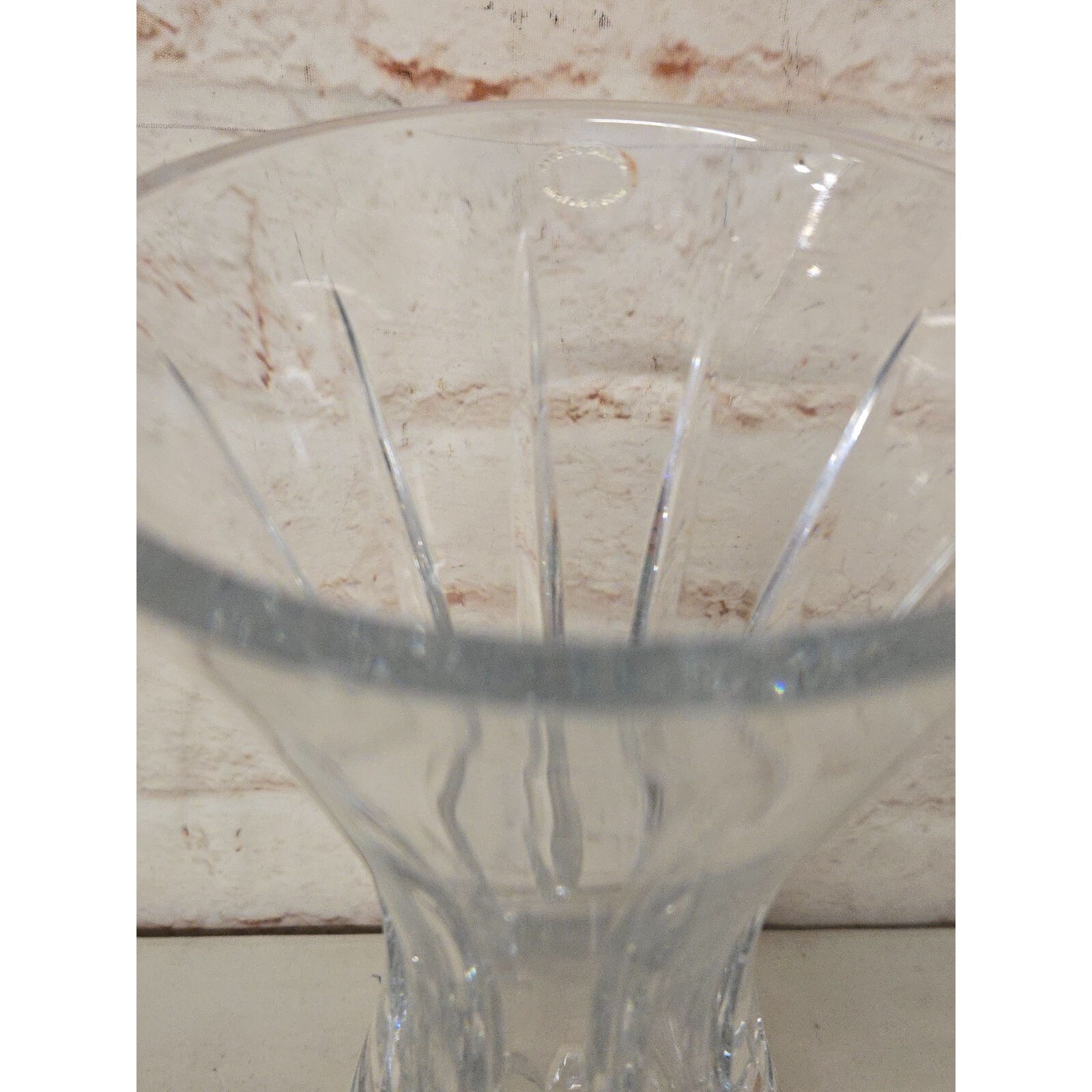 Heavy Lead Cut Crystal Clear 15″ Vase Made in Solvenia Sticker
