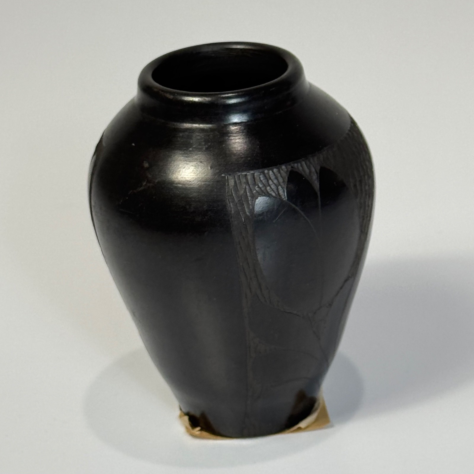 Romanian Folk Art Ceramic Vase Cold War Era OCMAD Export 1972 Incised