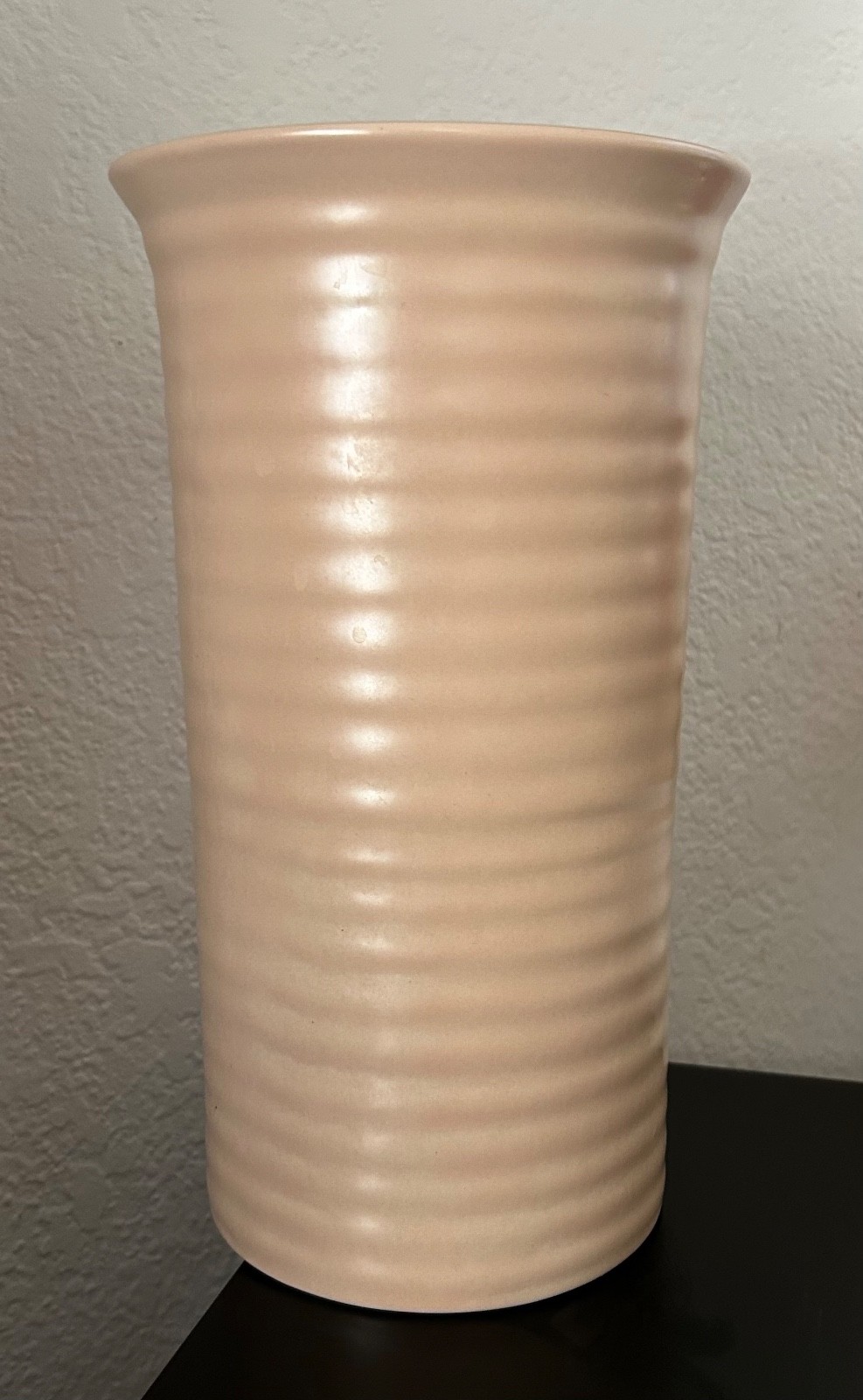Bauer Pottery 2000 Pink Ringware Vase 10 3/4”