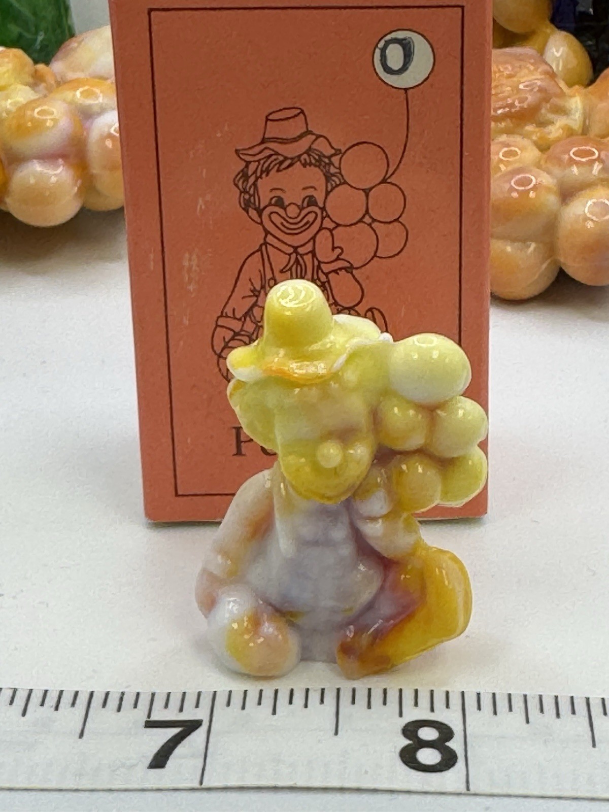 MOSSER GLASS 1-5/8″ “PEE WEE”THE BALLOON CLOWN PEWTER GLASS “O” QR1