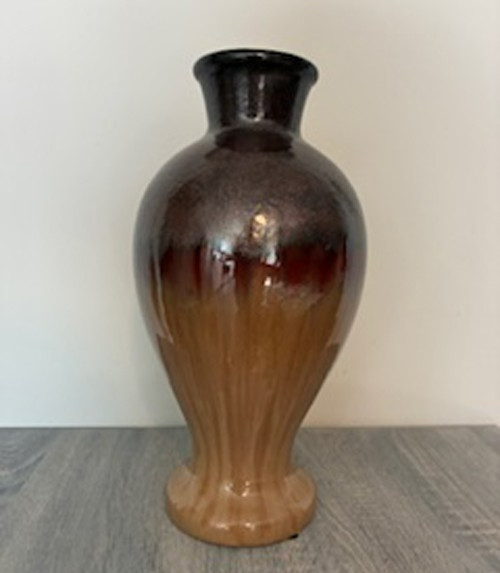 Vintage 13.5″ Reactive Glaze Vase – Metallic Glitter Shine – Gorgeous Condition