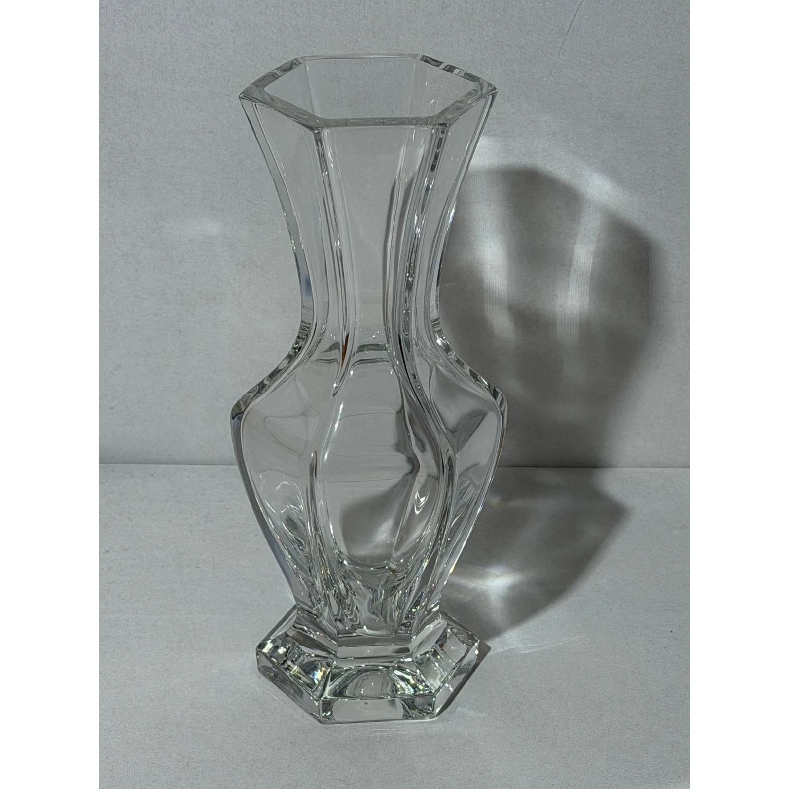 Vintage Signed Gorham Heavy Lead Crystal Panel Sovereign 10″ Vase
