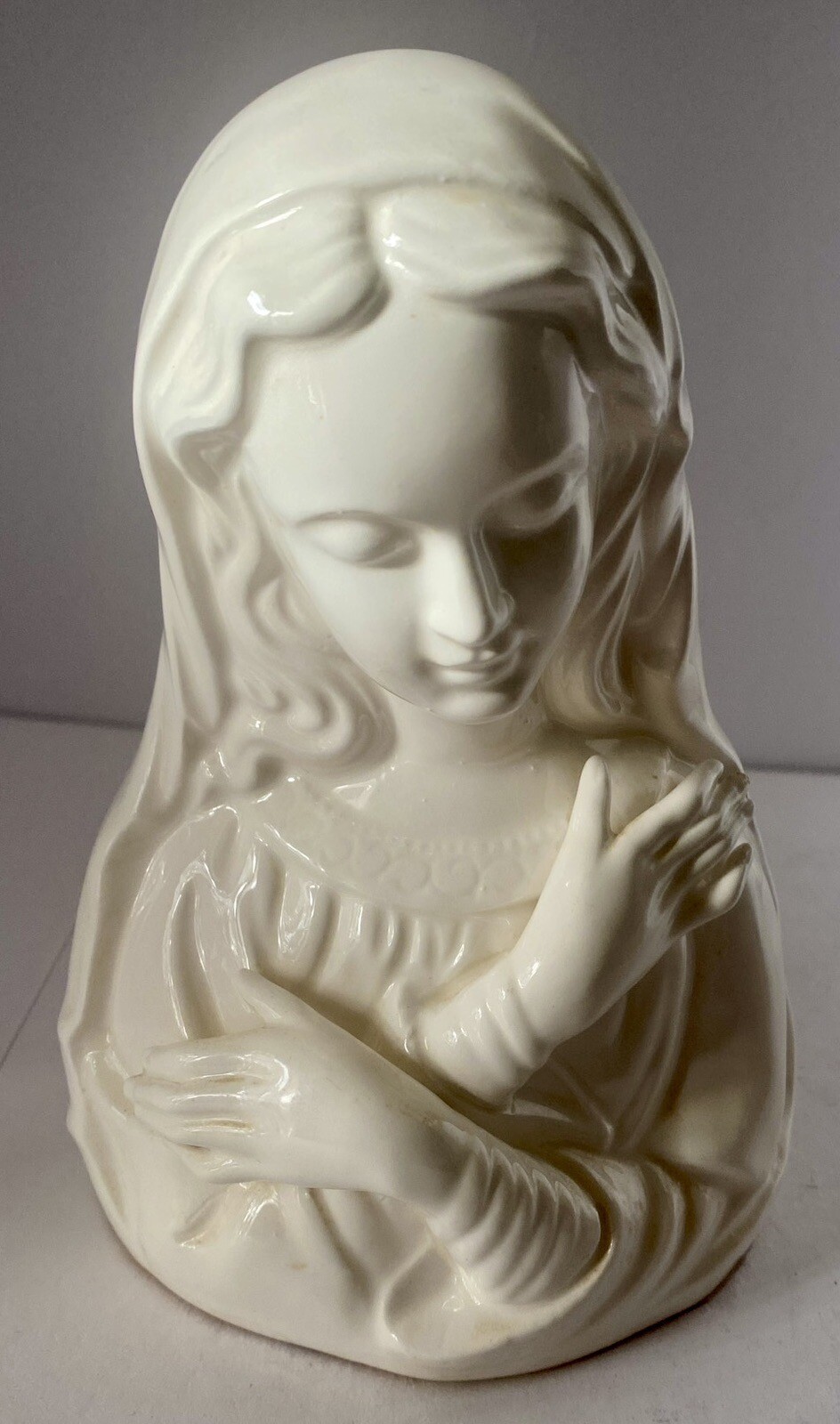 Mary Madonna Rubens Vase Original Japan Planter Off White Approx 7 Inches Tall