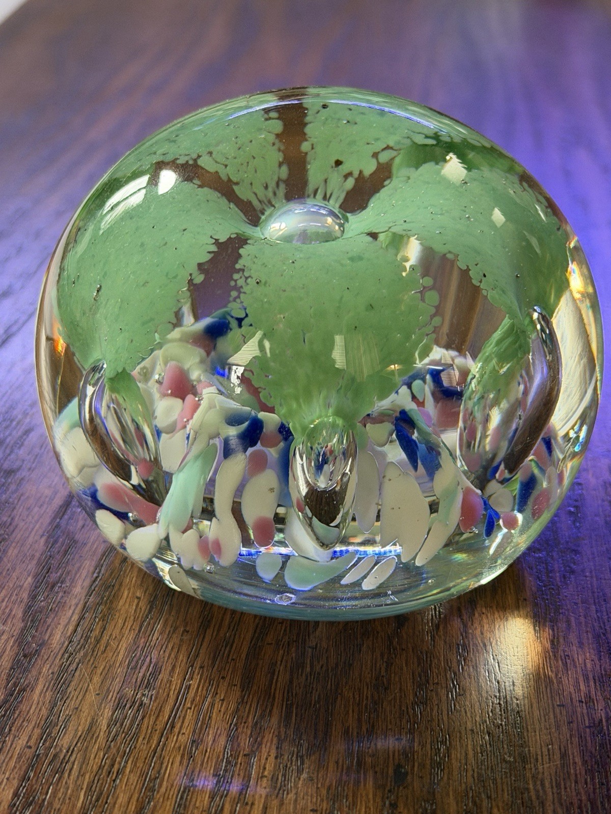Art Glass Millefiori Paperweight Gentile Glass Liberty Bell Mark 1976 FLAWS