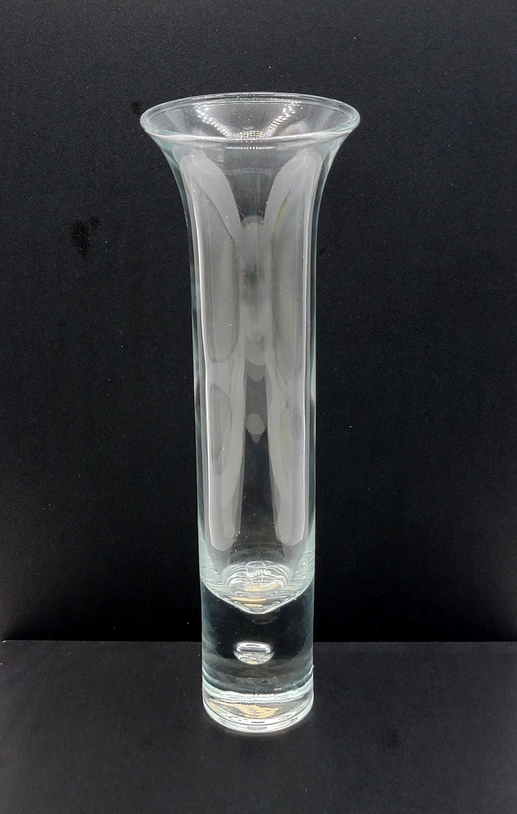 Crown Corning Glass Horizon Clear Vase With Bubble Base Flared Top 8″ Australia