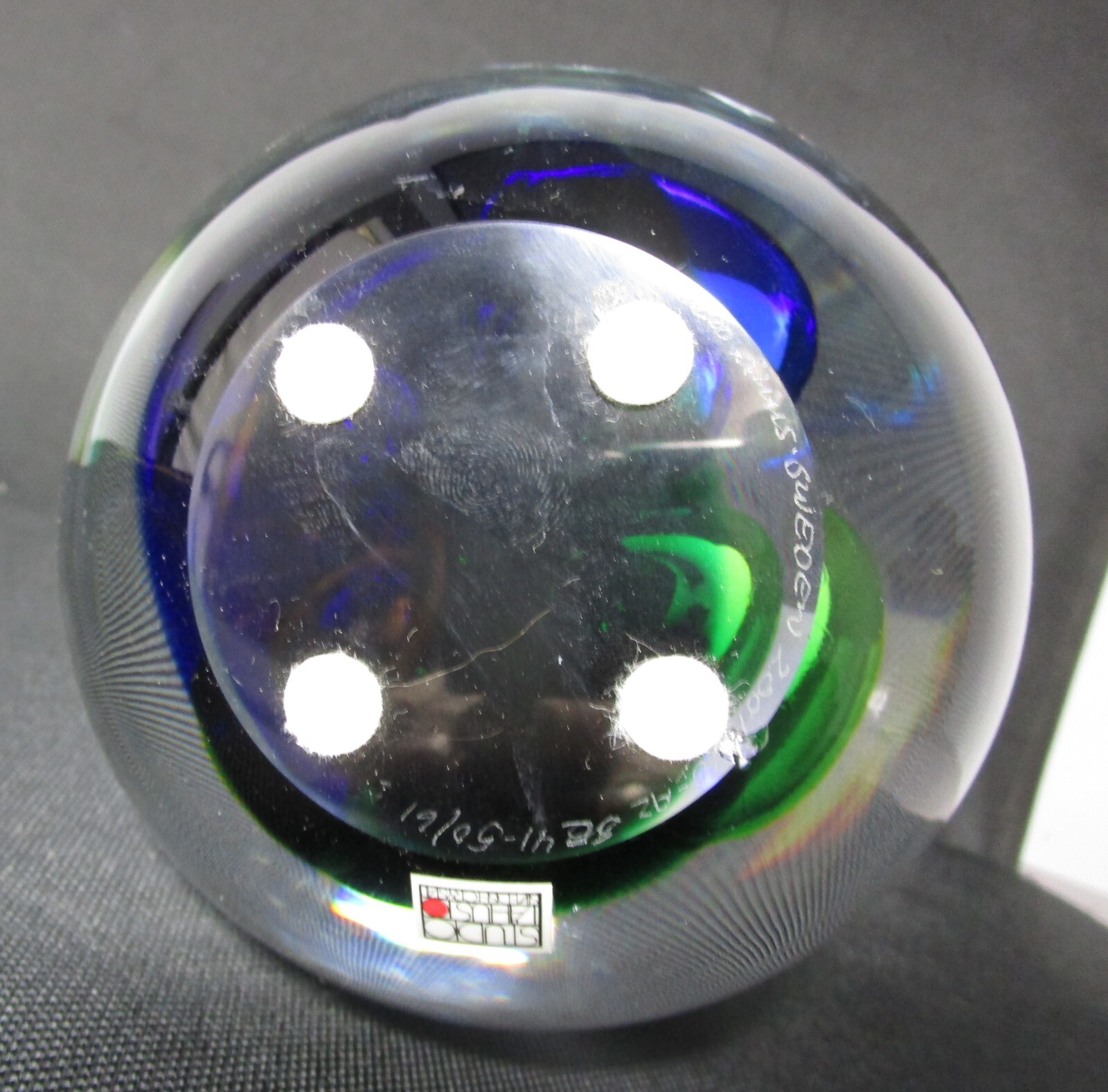Fine 6″ STUDIO AHUS “CROCUS” GRAAL (Sweden) Art Glass Paperweight (8 lbs.)
