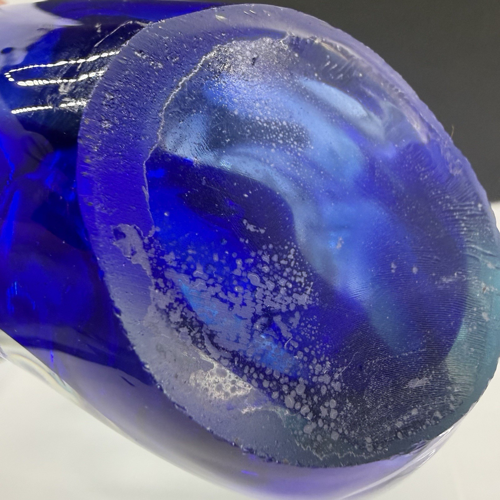 Studio Art Glass Sculpture Abstract Family Infinity Form Cobalt Aqua Hand Blown