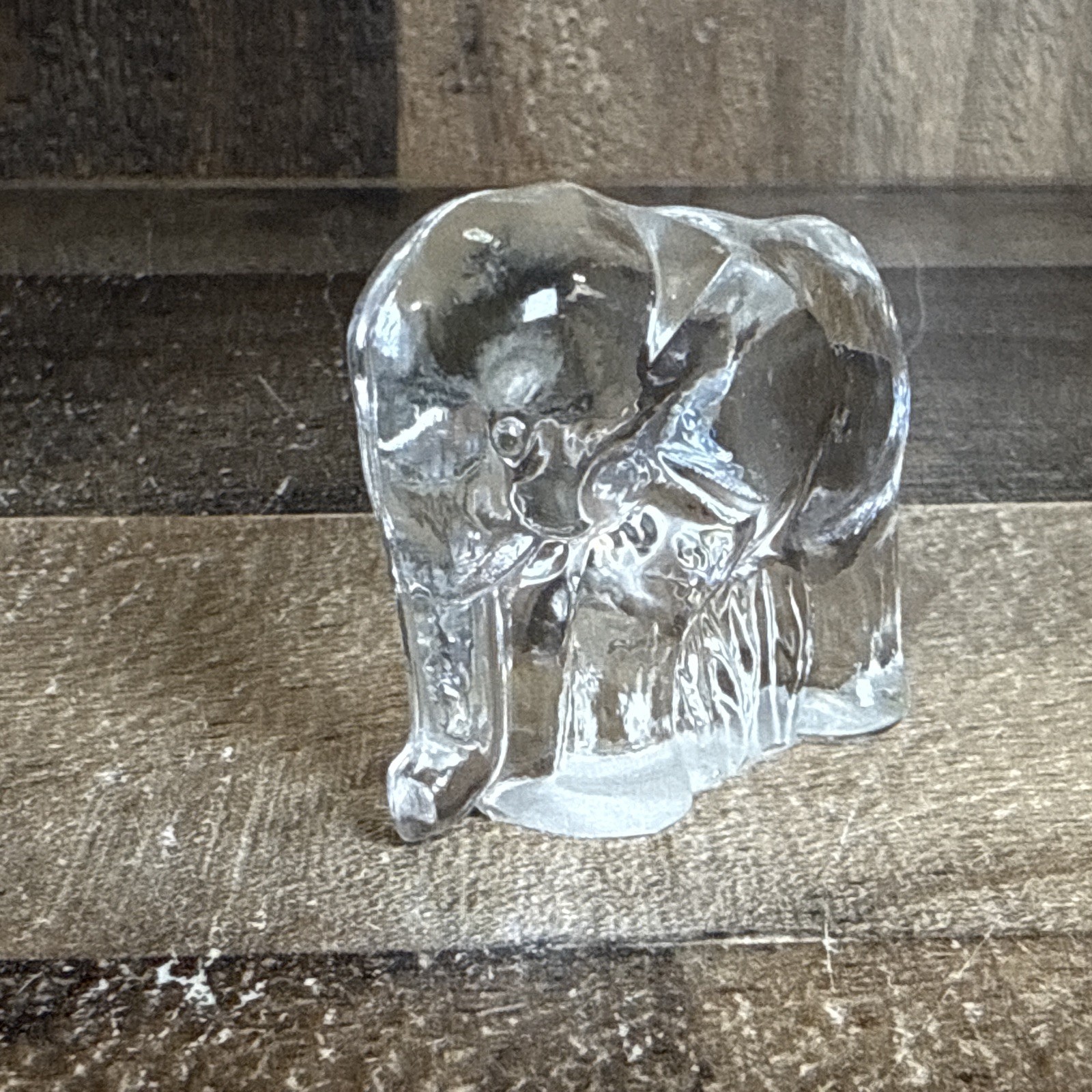 Vtg Clear Glass Elephant Figurine Zoo Animal Western Germany For Nordstrom