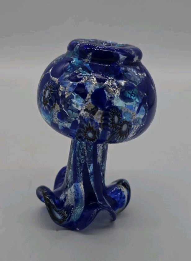Murano Millifiore Murrine Aventurine Blown Ruffled Art Glass Bud Vase SIGNED!