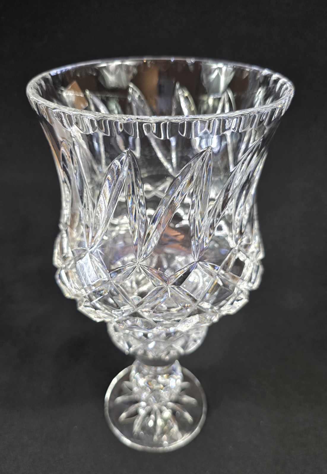 Hurricane Shade Globe Cut Lead Crystal Candlestick Holder Julia Poland 2-Pieces