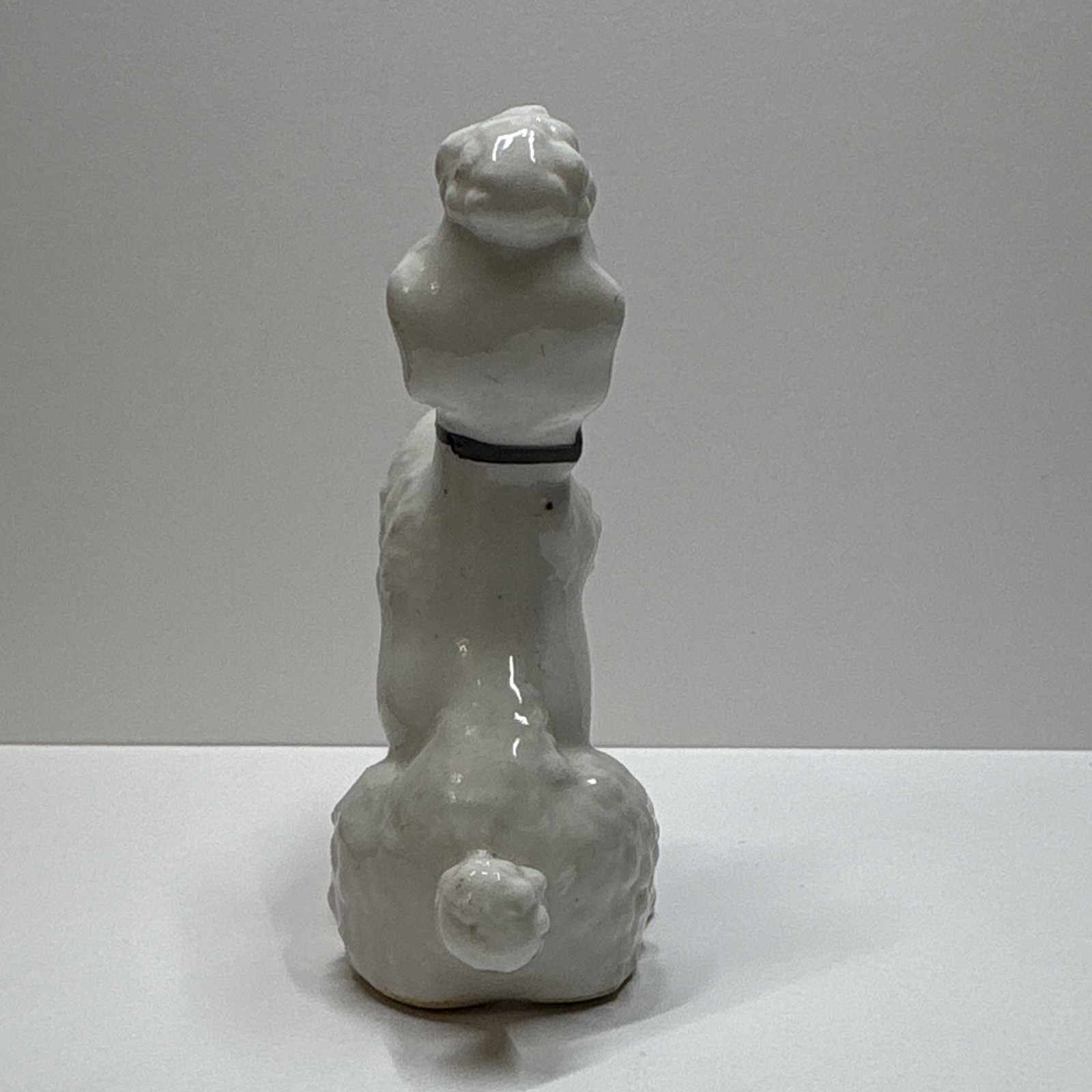 Poodle Figurine White Ceramic Circa 1890-1920 (Read Description)