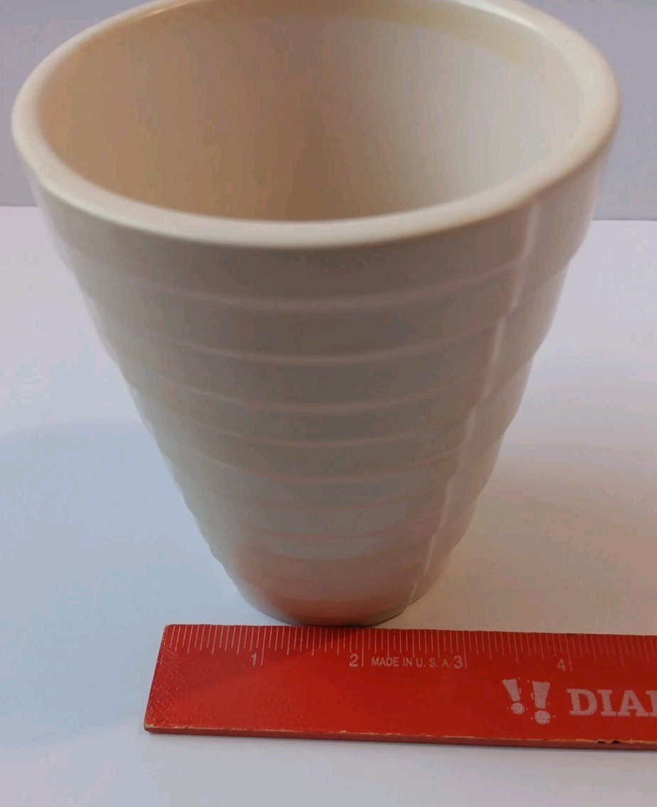 Vtg Soendgen Keramik Orchid Planter Pot, Made in Germany, 5″, Ivory, Art Deco