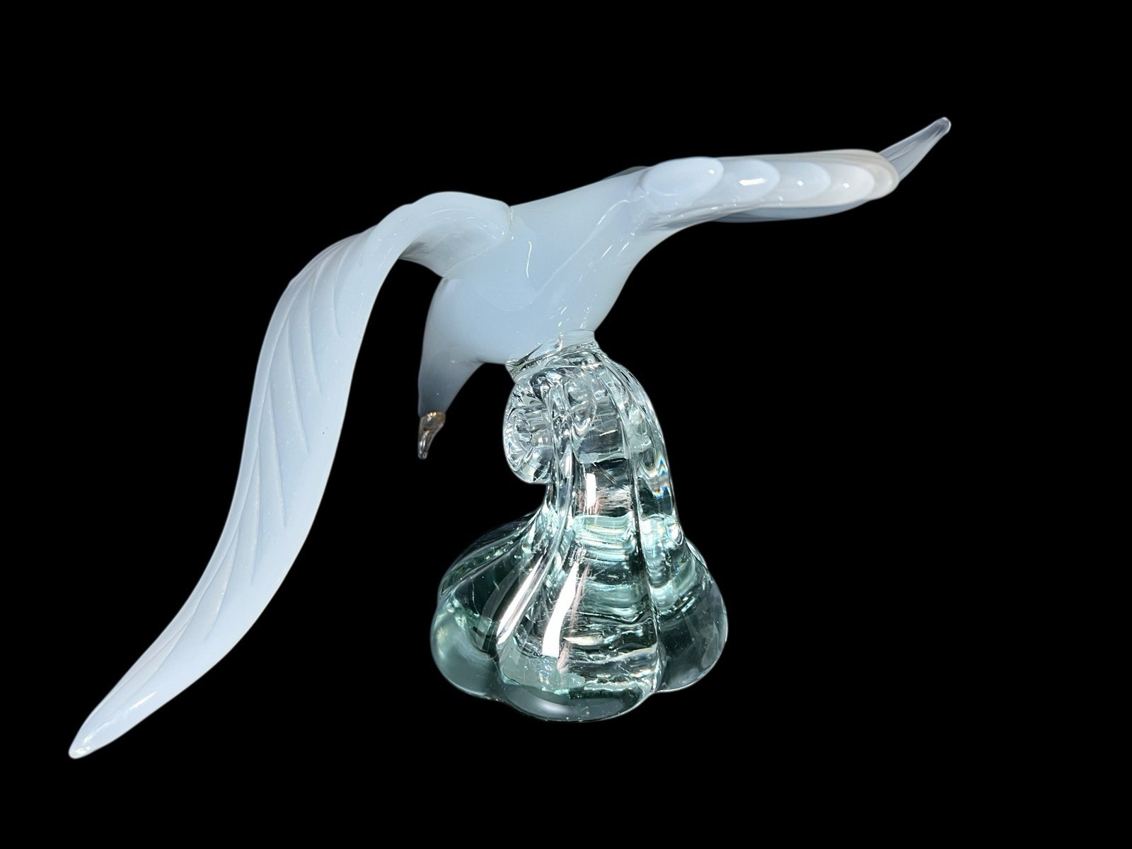 HUGE Vintage Murano Flying Seagull Massive 10lbs 18” Wingspan Opalescent