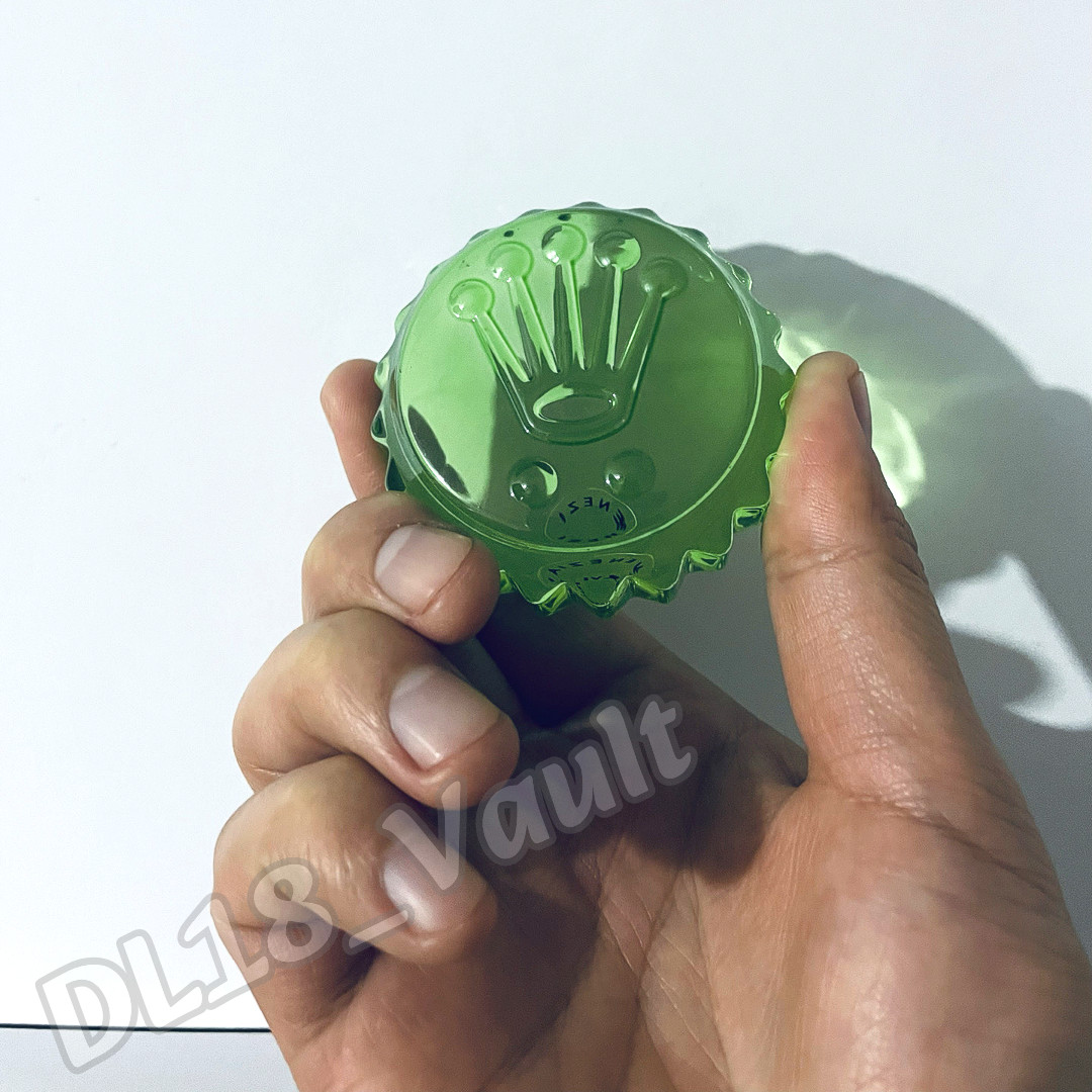 Rolex Triplock Italian Green Glass Paperweight Crystal Moon Cake Salviati
