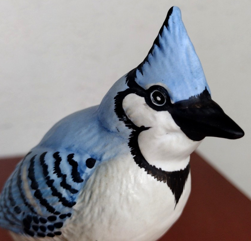 Vintage Beswick England Blue Jay Bird Porcelain 1970-80s Art Figurine Matte 2188
