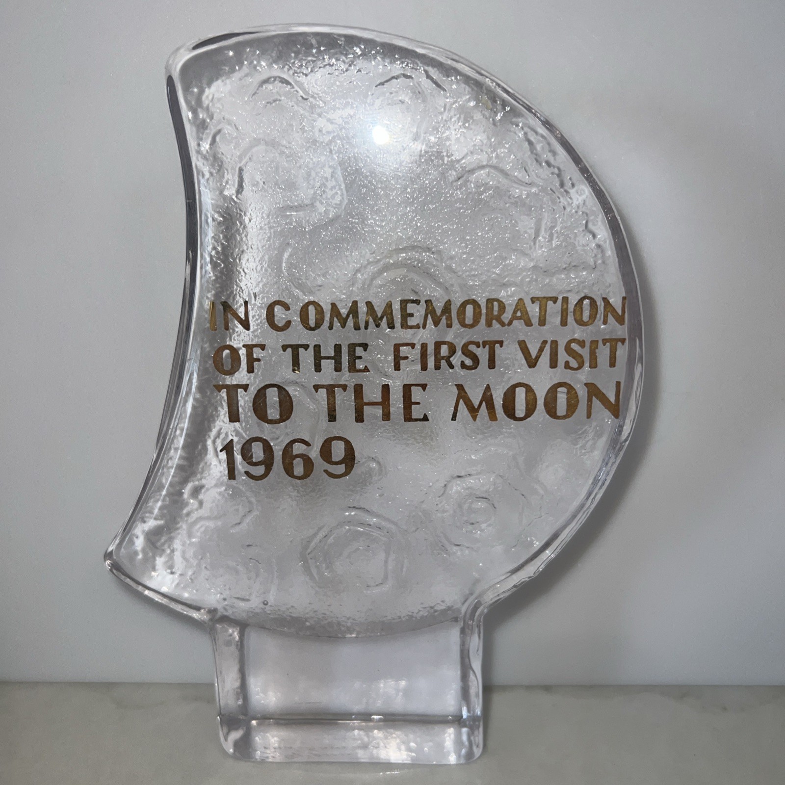 Vintage Christer Sjogren Lindshammar Sweden Crystal Visit to Moon 1969 Signed