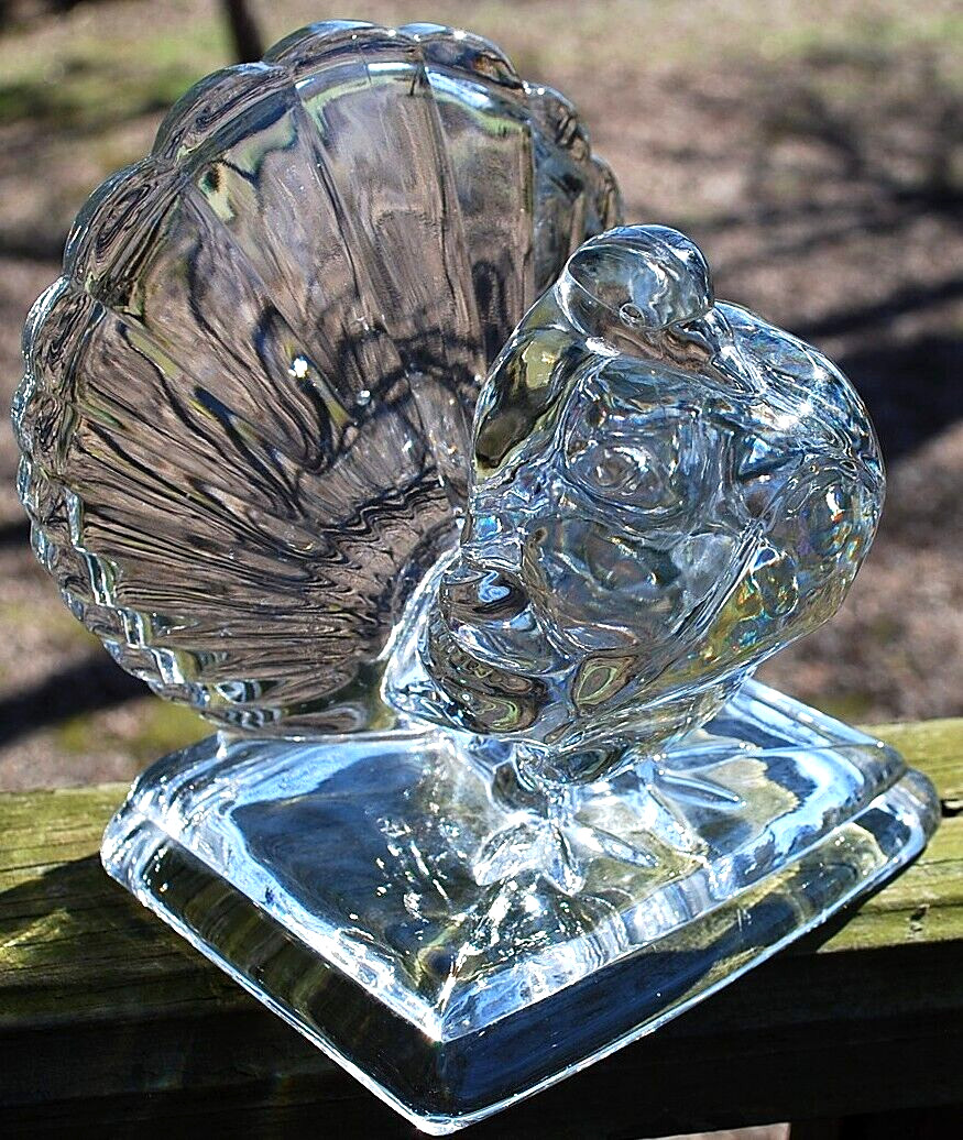 Vtg PADEN CITY POUTER PIGEON BIRD Clear Art Glass Crystal Figurine c1916-1951