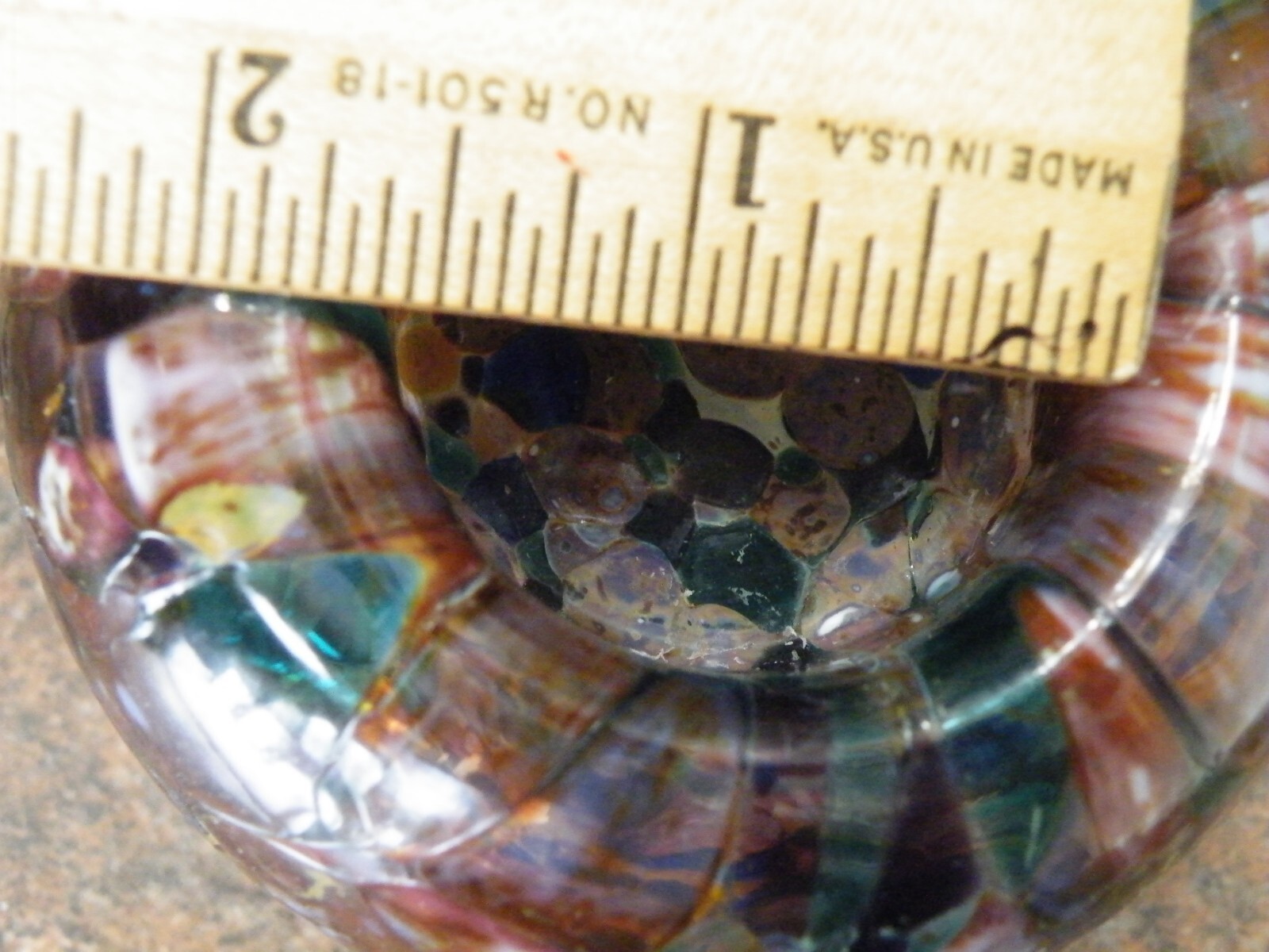 Art Glass CANDLE HOLDER Votive or Tea Light MULTICOLOR 3″ Tall FREE SHIP