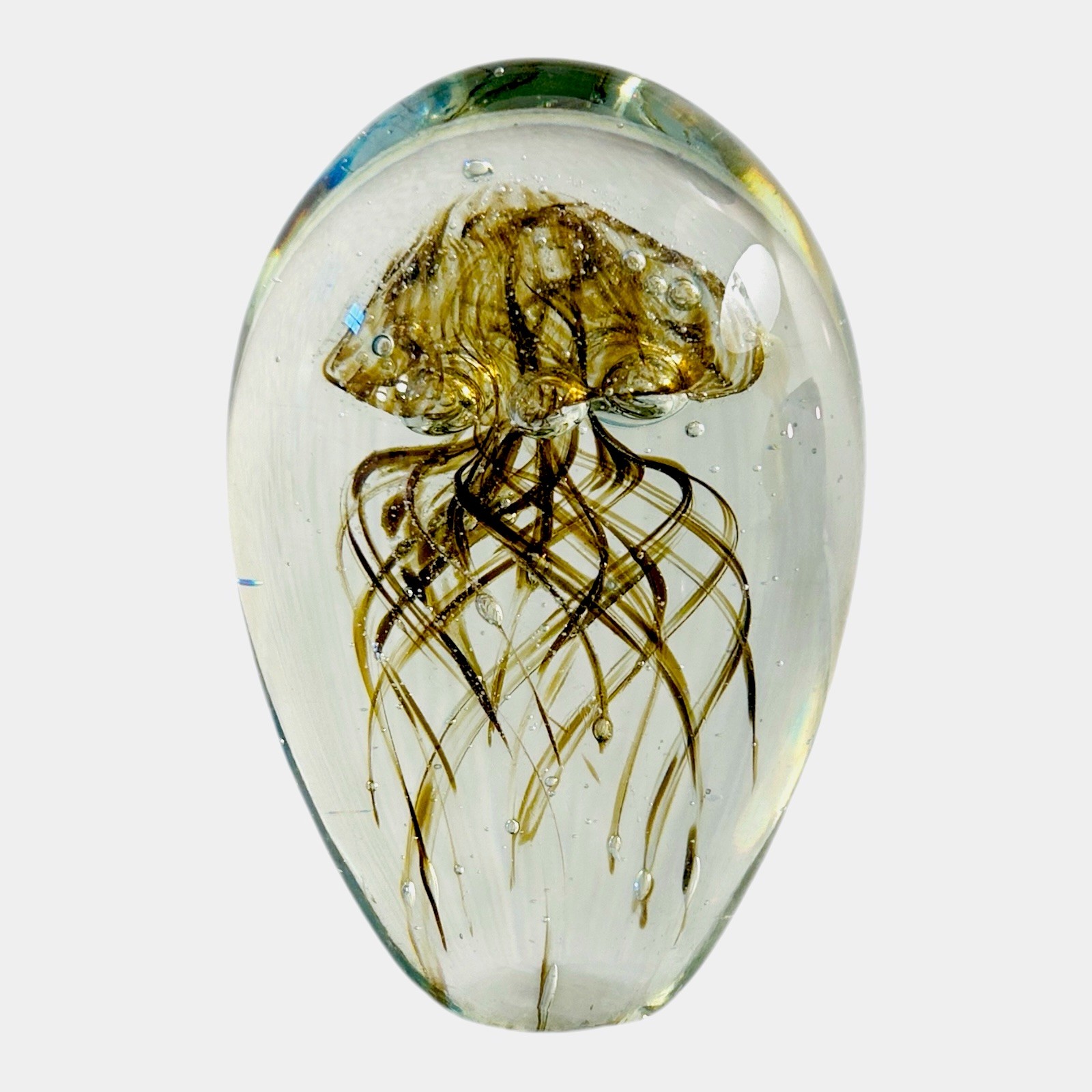 Vintage Art Glass Jellyfish Paperweight Sculpture Heavy Hand Blown 4 lb 12 oz