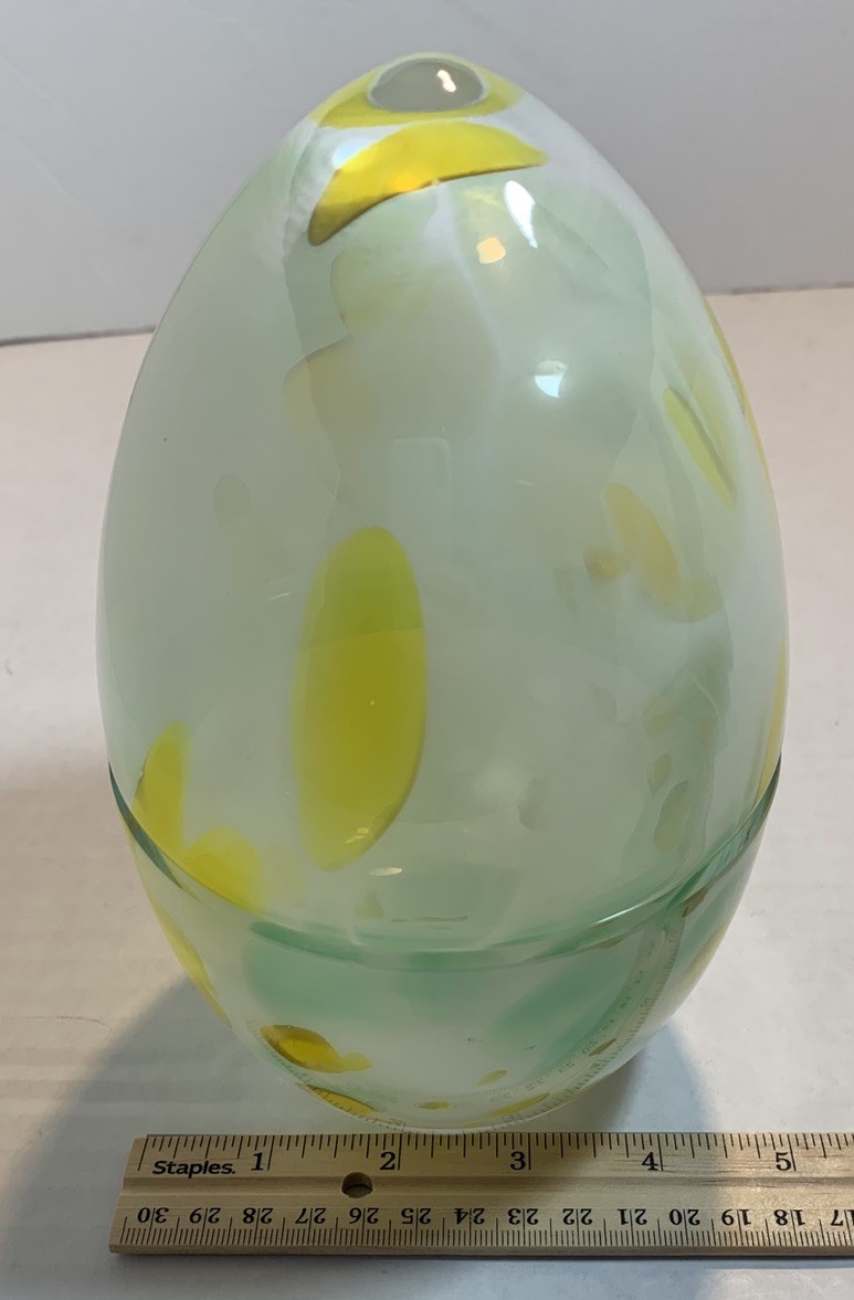 Murano Millefiori Venetian Art Glass Open Half Egg Paperweight 7″ Tall Italy