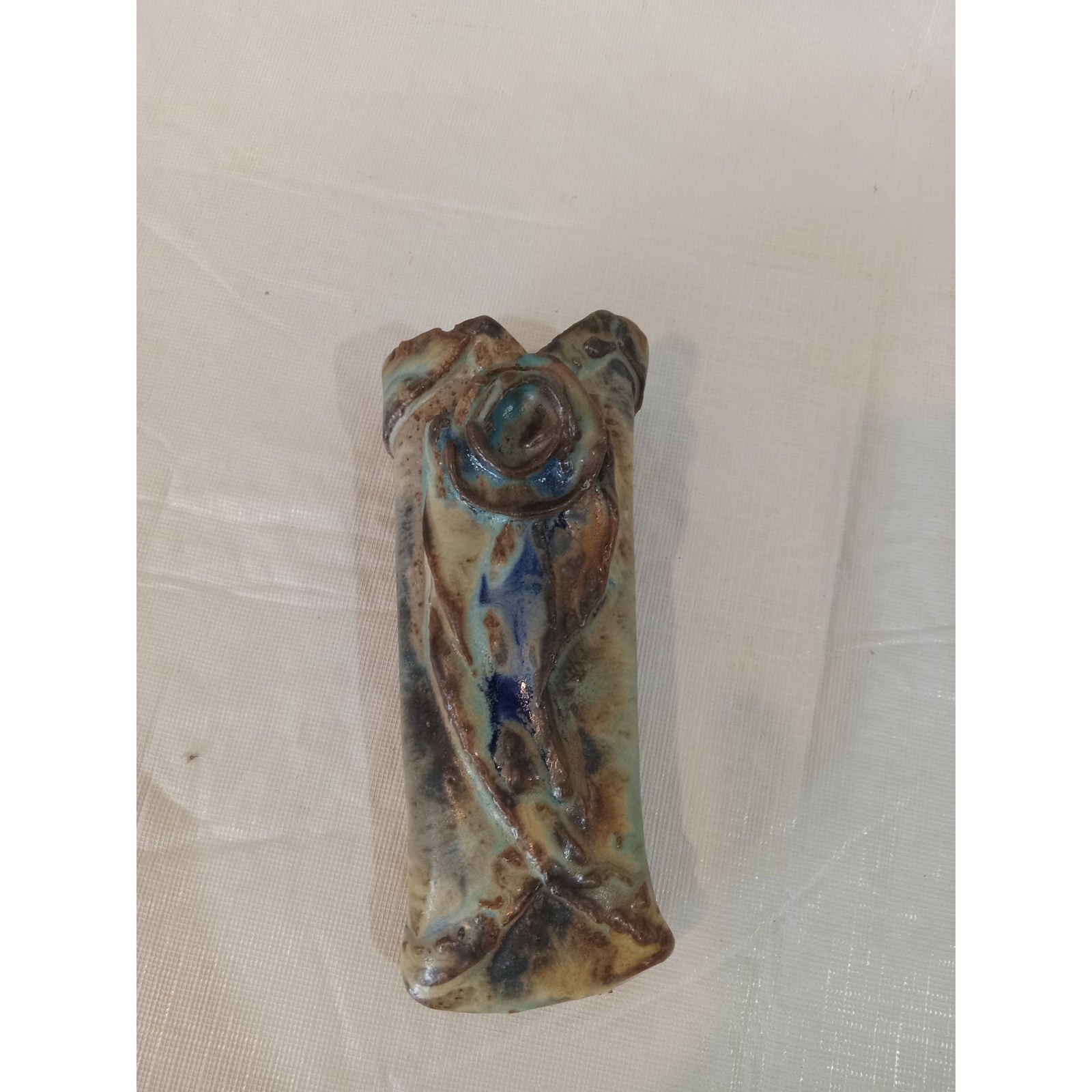 Eckels Pottery Vase Handmade Art Pottery Small Vessel/wall pocket