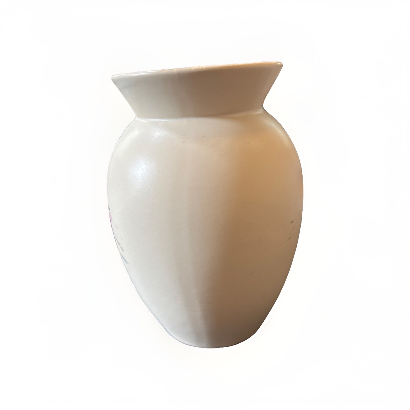 Beautiful white with pink flowers McCoy vase, 9.5 inches