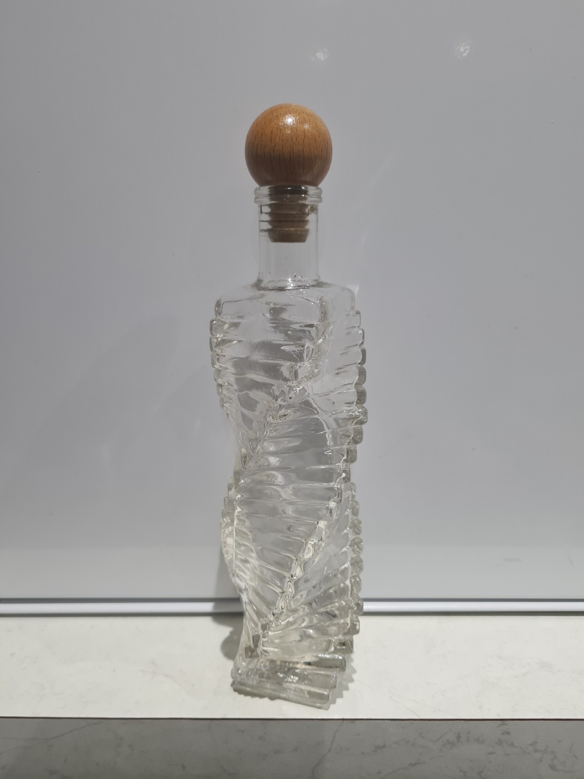 Kefla Spiral Glass Bottle Vintage Depose Retro