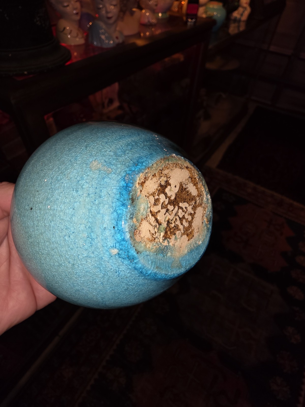 2 Vintage Pisgah Nelson Turquoise Vase Arts Crafts Pottery Signed NC Beautiful