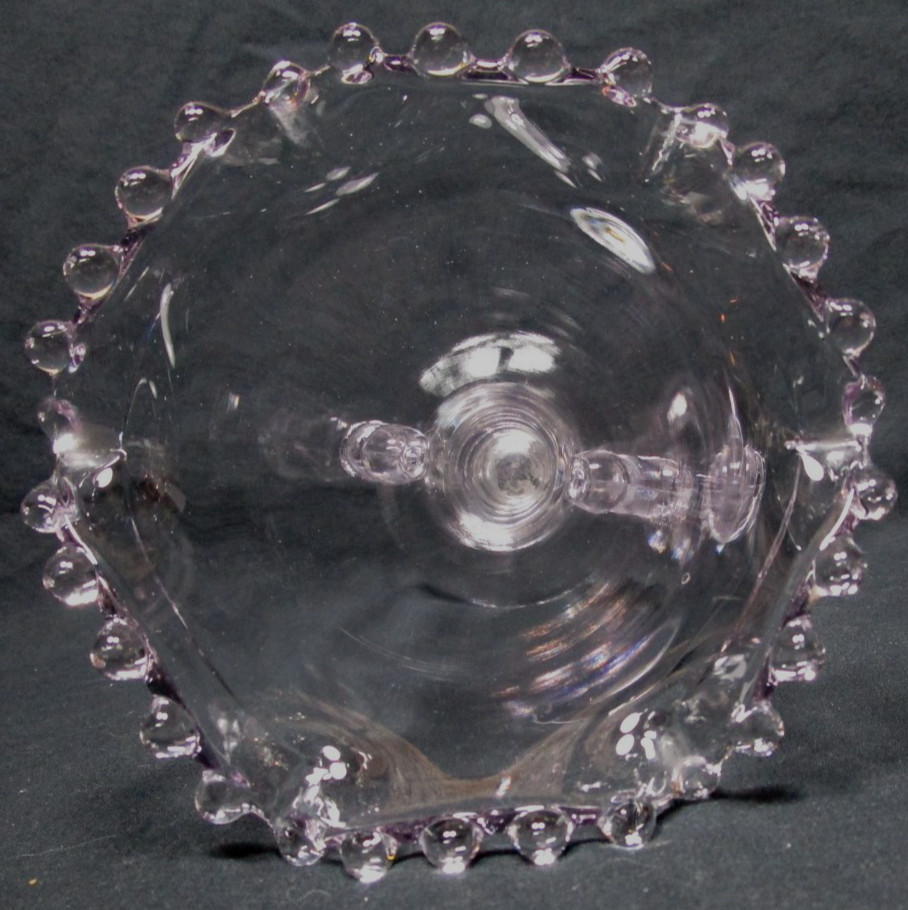 1 Imperial CANDLEWICK 400-87C clear glass -beaded base/top crimped VASE-no chips
