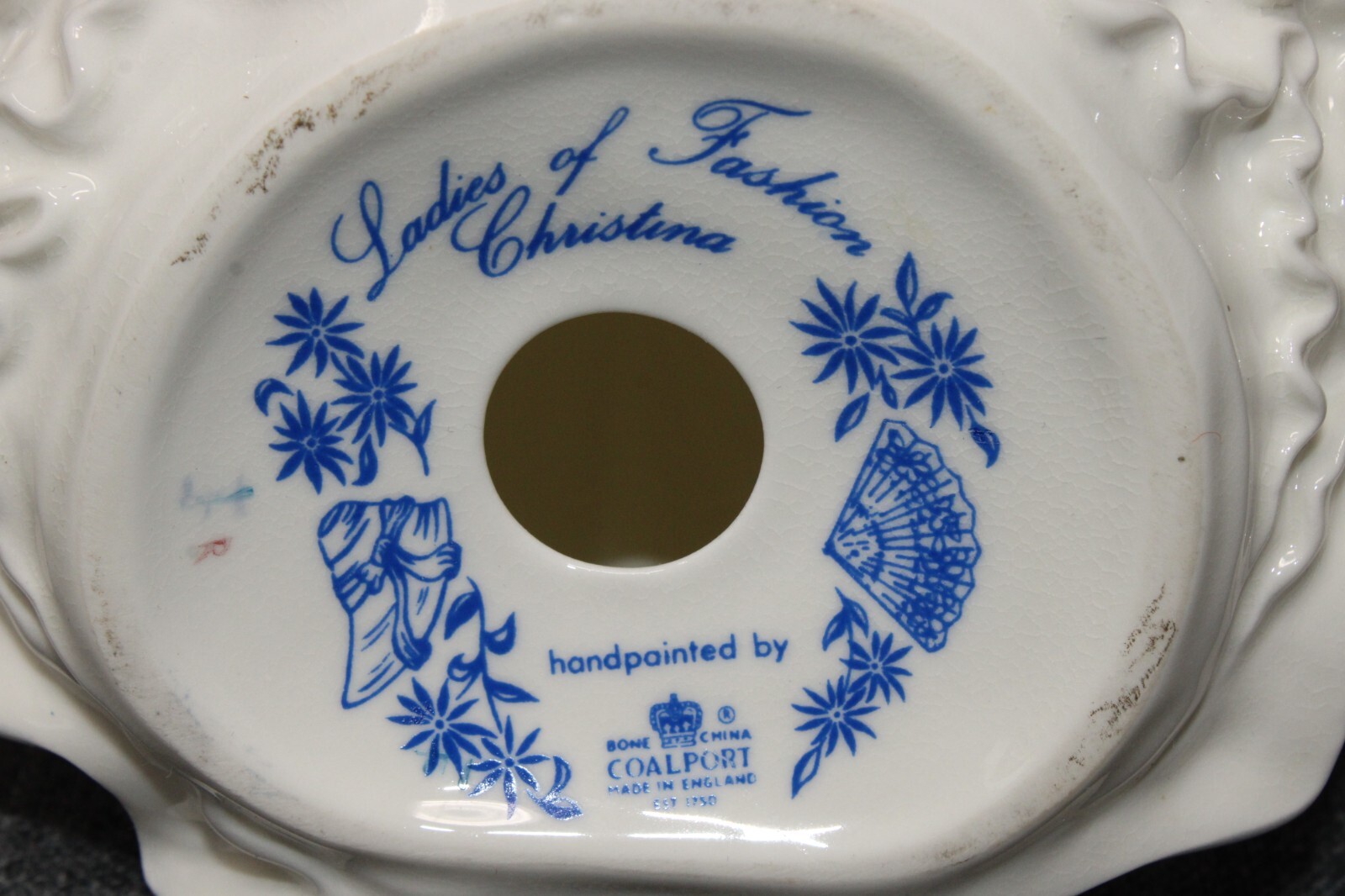 COALPORT ENGLAND Handpainted Bone China Ladies of Fashion “Christina”, 8″ EPOC