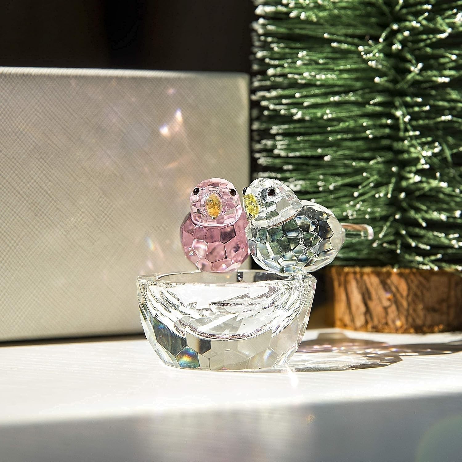 3.3” Crystal Bird Figurine Collectible Art Glass Animal Figurines Table Home…