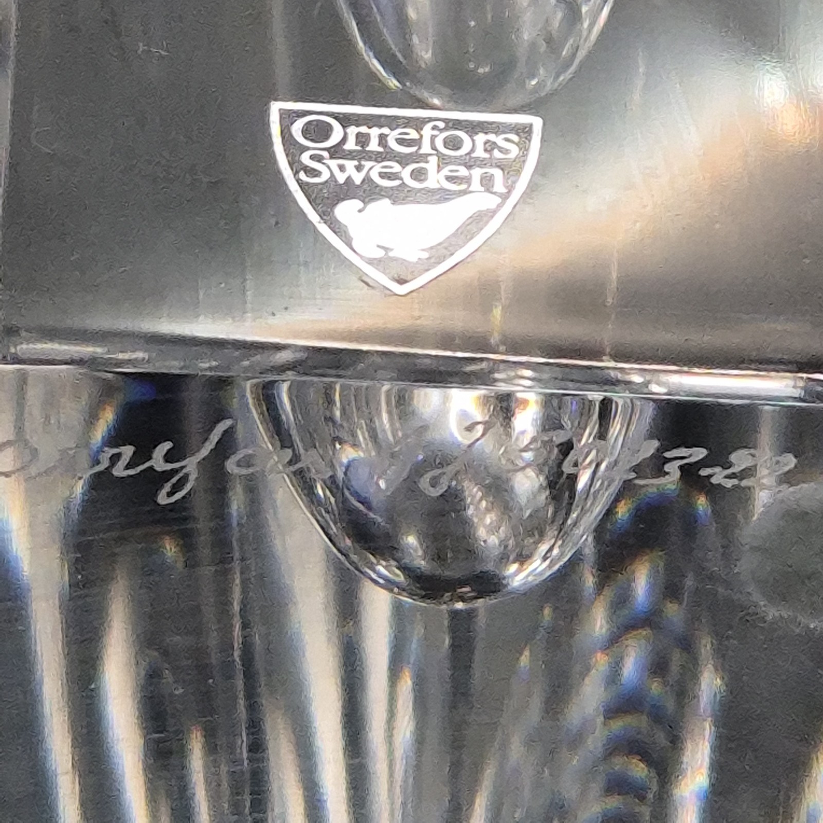 Rare Orrefors Sweden Clear Crystal MODERN HORIZON VA Jan Johannson