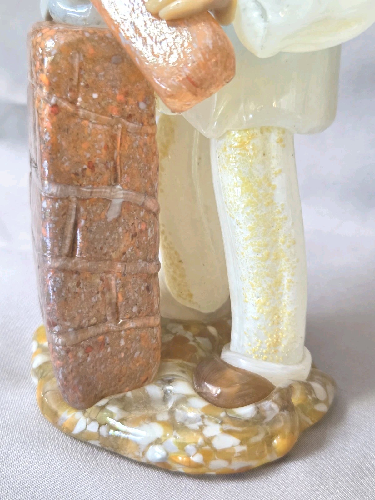 Czech Bohemian Art Glass Bricklayer Figural Železný Brod Vintage Head Detached