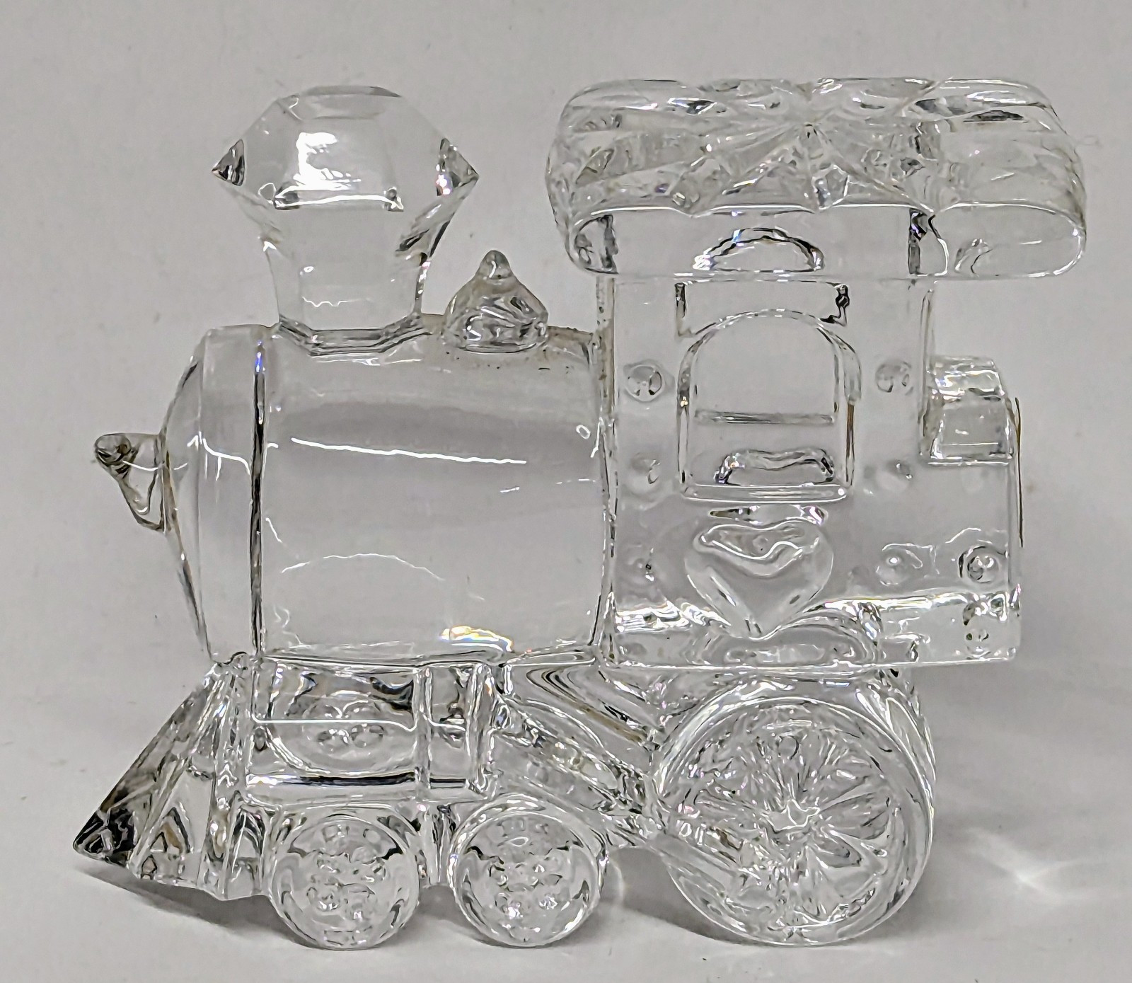 Vintage Locomotive Train German Made Paperweight Figurine Jonal 24% Crystal