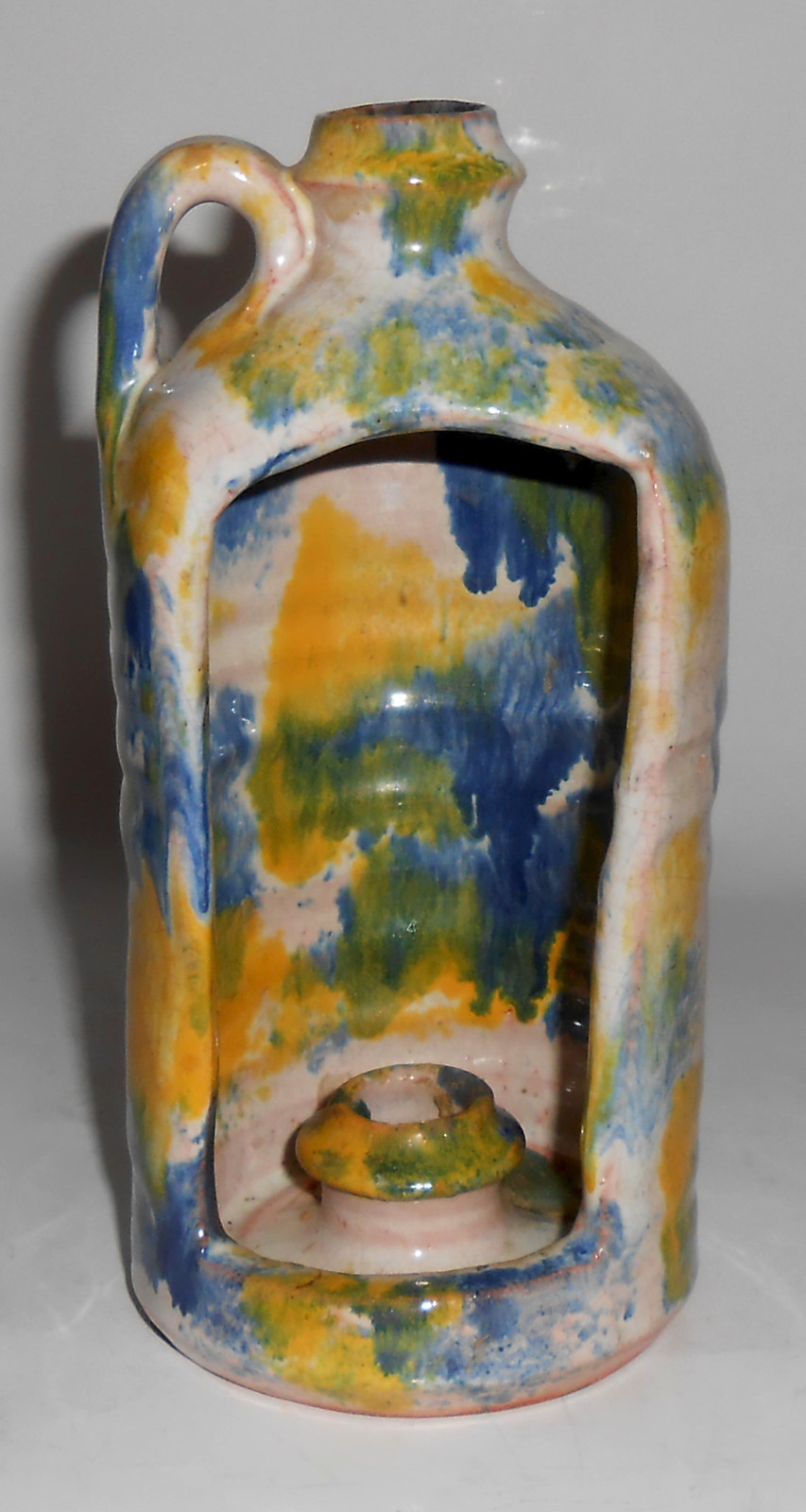Virginia Blue Ridge Studio Pottery Candle Stick Jug Mint