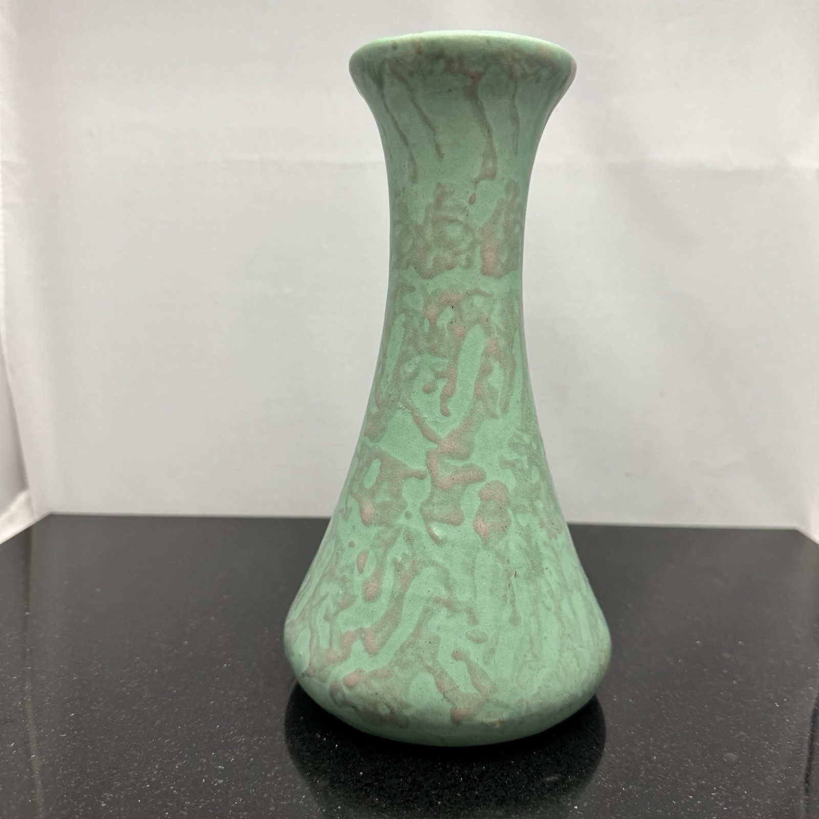Vintage Brush McCoy Green Vellum Pottery Vase #064 Matte 8 1/2″ 1920-1930