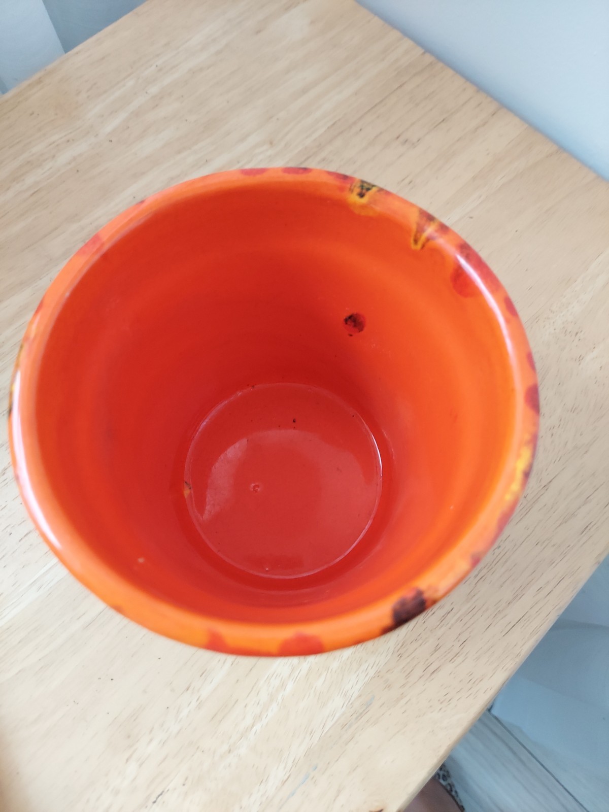 MCM USA California Pottery Red Drip Glaze Pot/Planter #1094 4.5” Tall