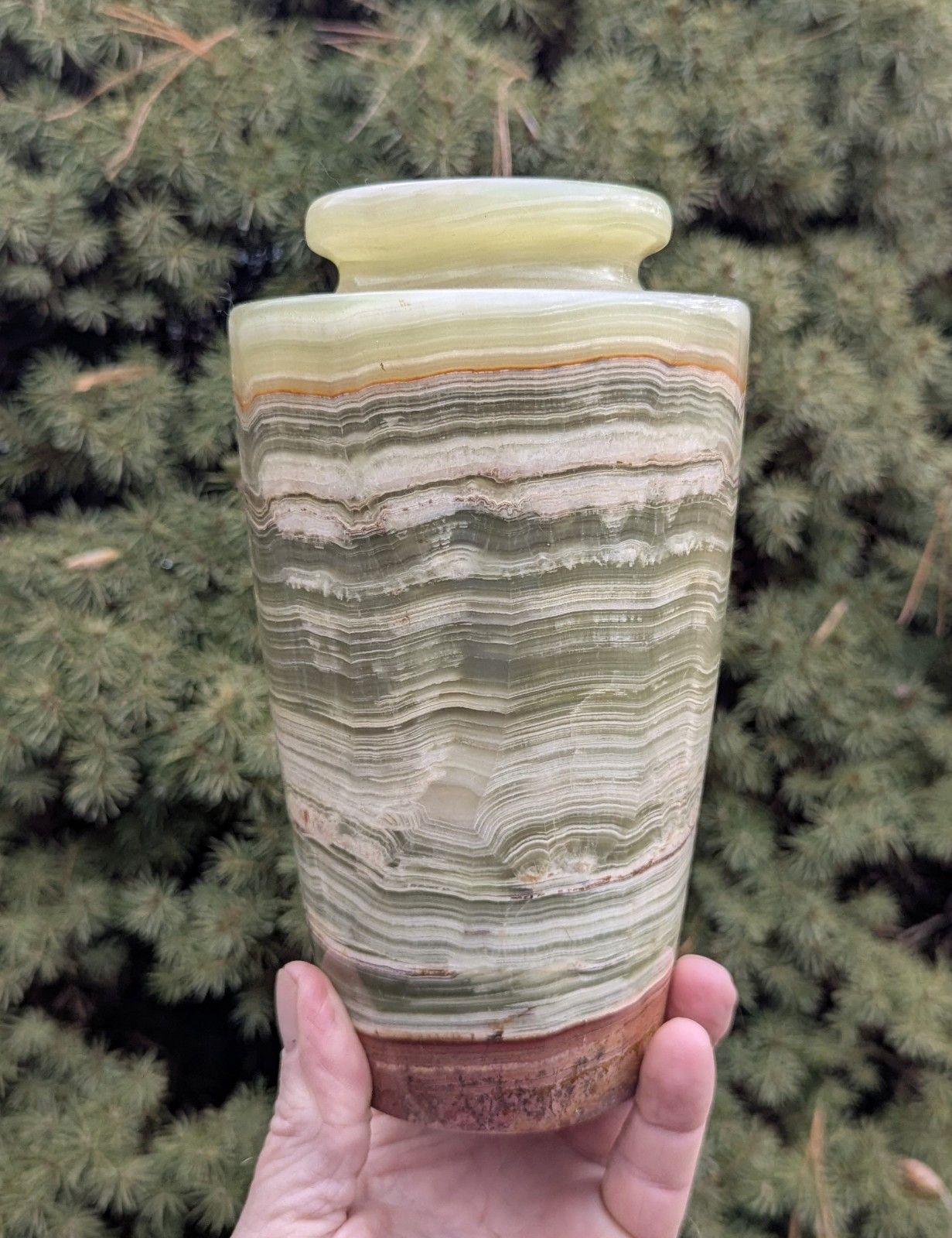 Pakistan Banded Onyx Vase