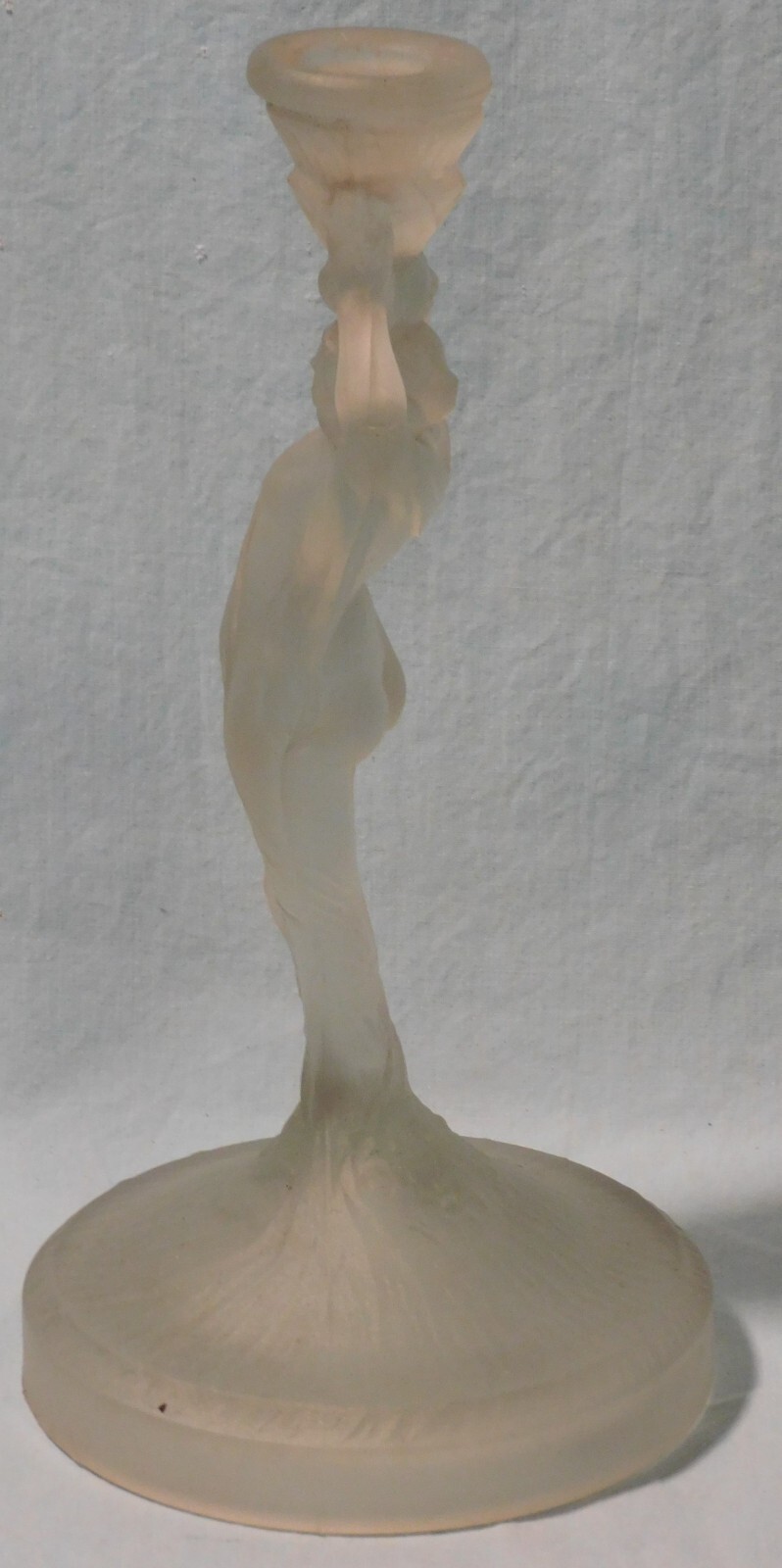 Nude Woman Candle Stick Holder Clear Frosted